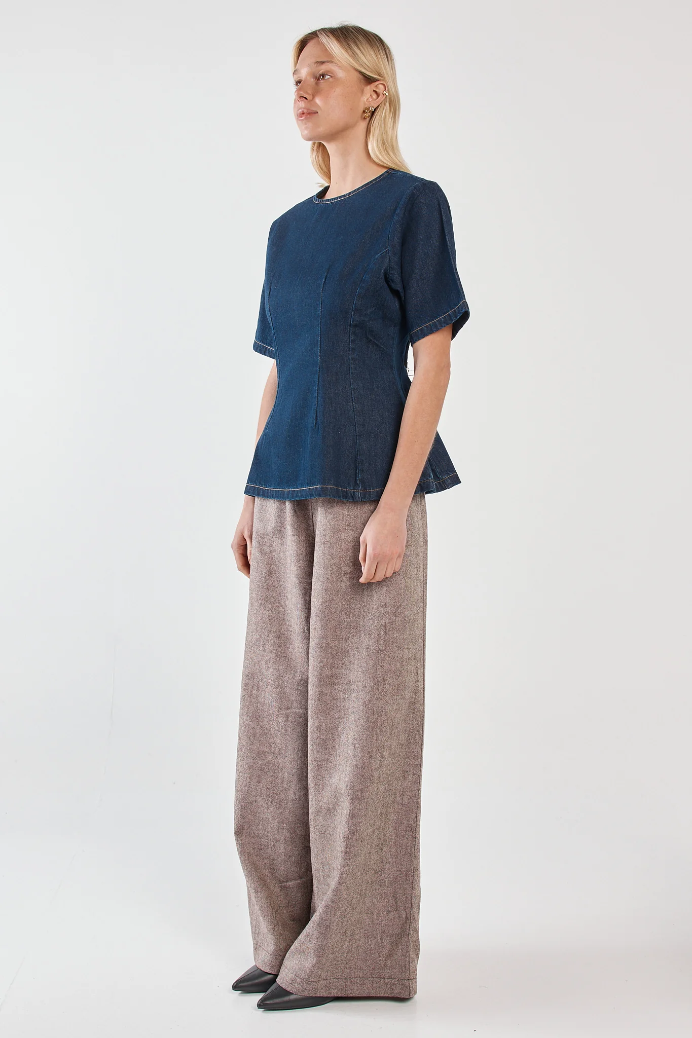 Abi Fitted Denim Tee - Image 3