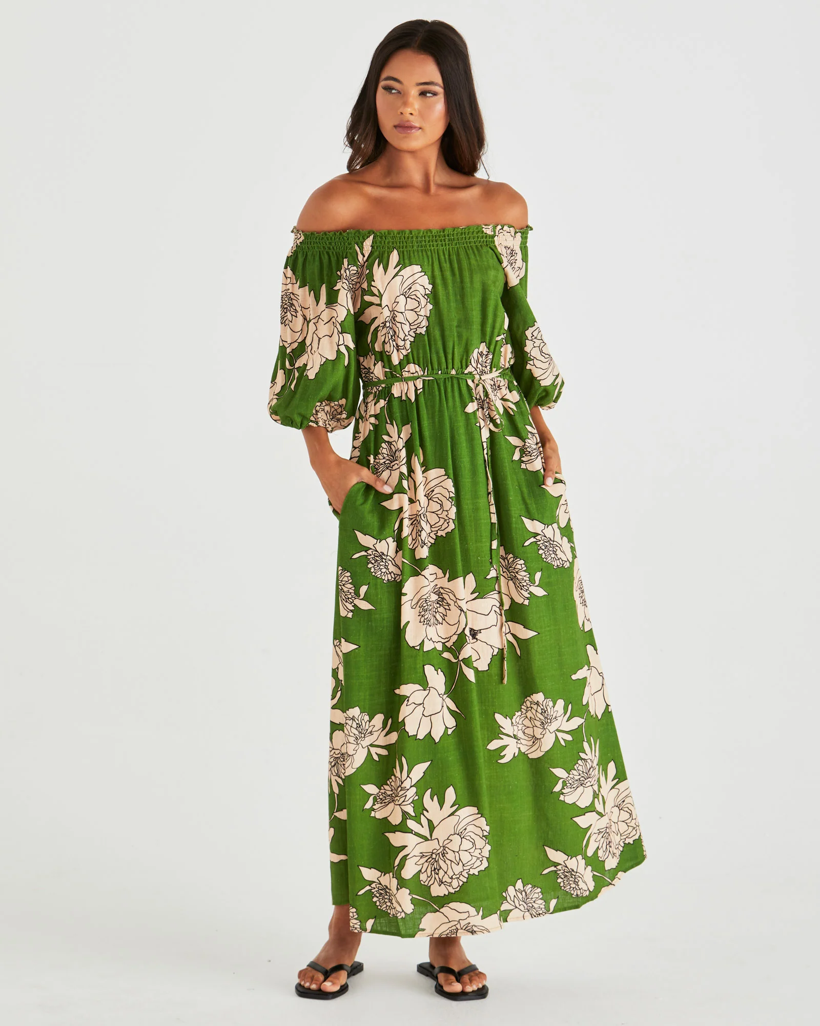 ANTONIE OFF SHOULDER DRESS - Moonflower - Image 3