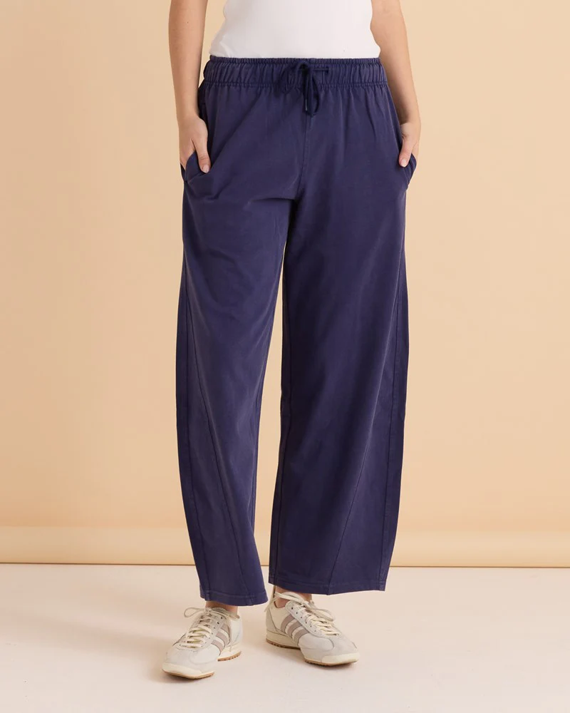 Barrel Leg Sweatpant - Navy - Image 2