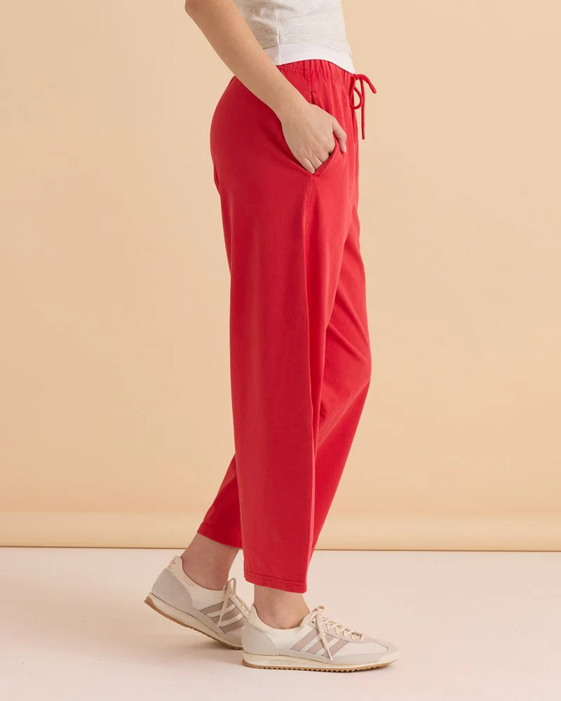 Barrel Leg Sweatpant - Red - Image 3