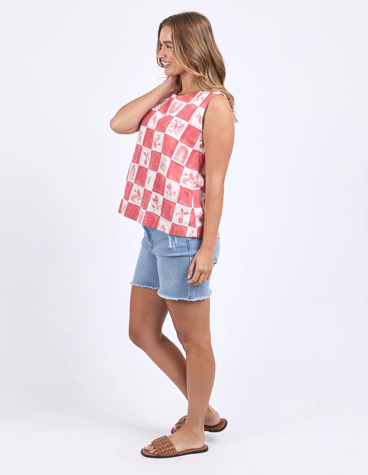 BIARRITZ TOP - Crimson Print - Image 4