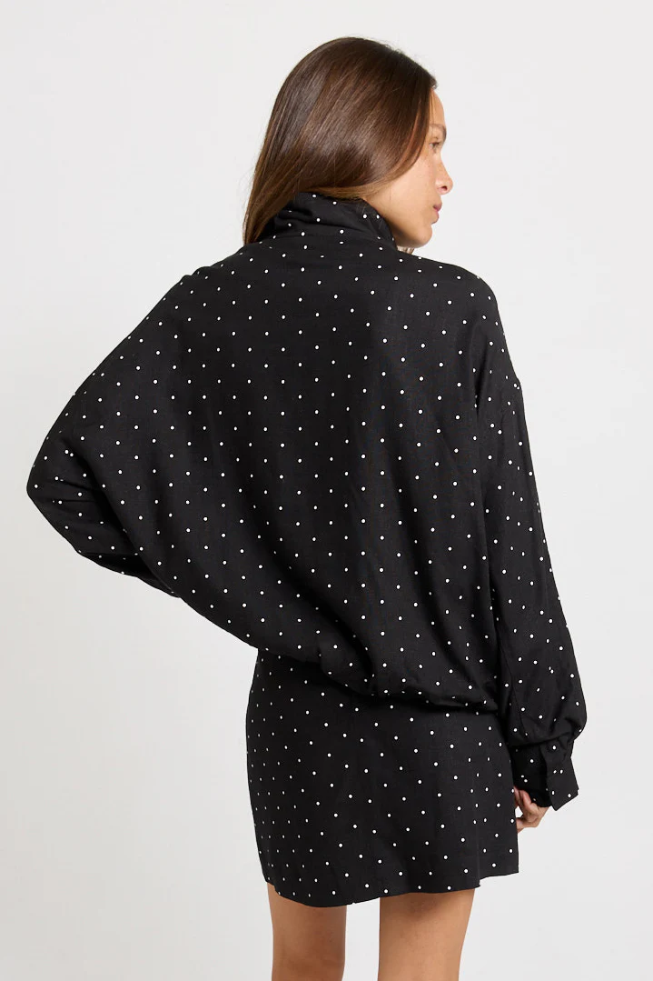 Brookie Spot Bomber Jacket - Black/White - Image 4