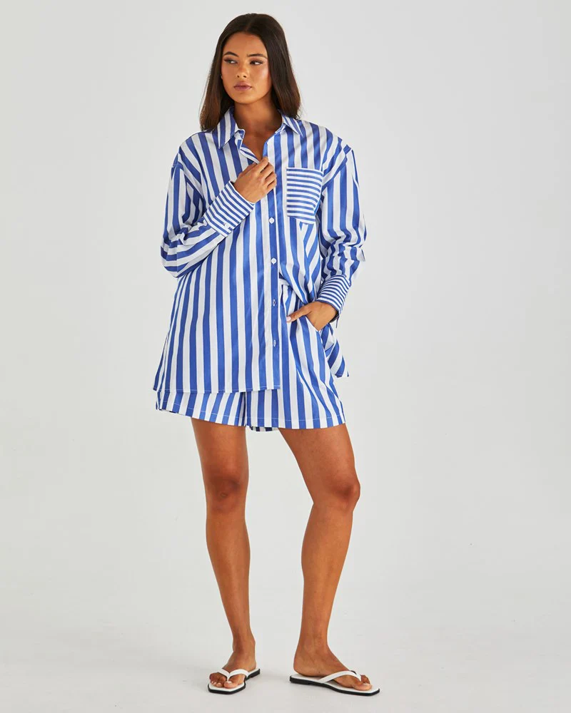BRYNNE SHIRT - Blue Stripe - Image 3