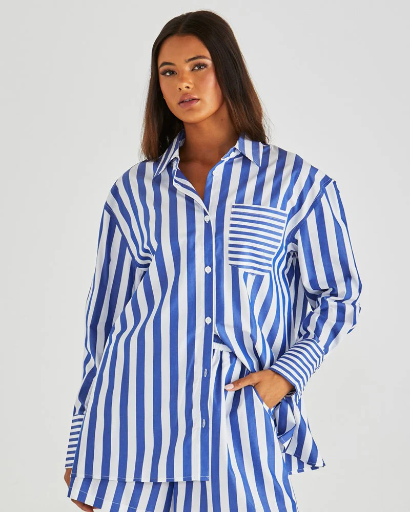 BRYNNE SHIRT - Blue Stripe - Image 4