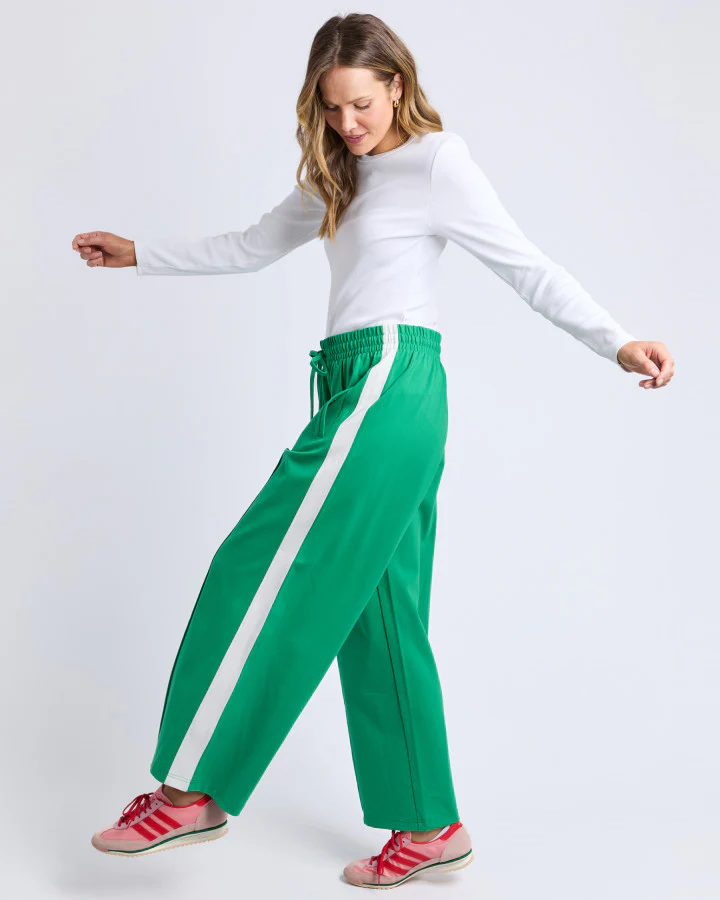 CARMEN WIDE LEG PANT - Pine Green/White Stripe - Image 3