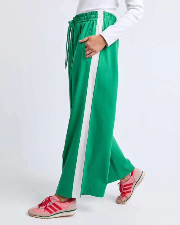 CARMEN WIDE LEG PANT - Pine Green/White Stripe - Image 6
