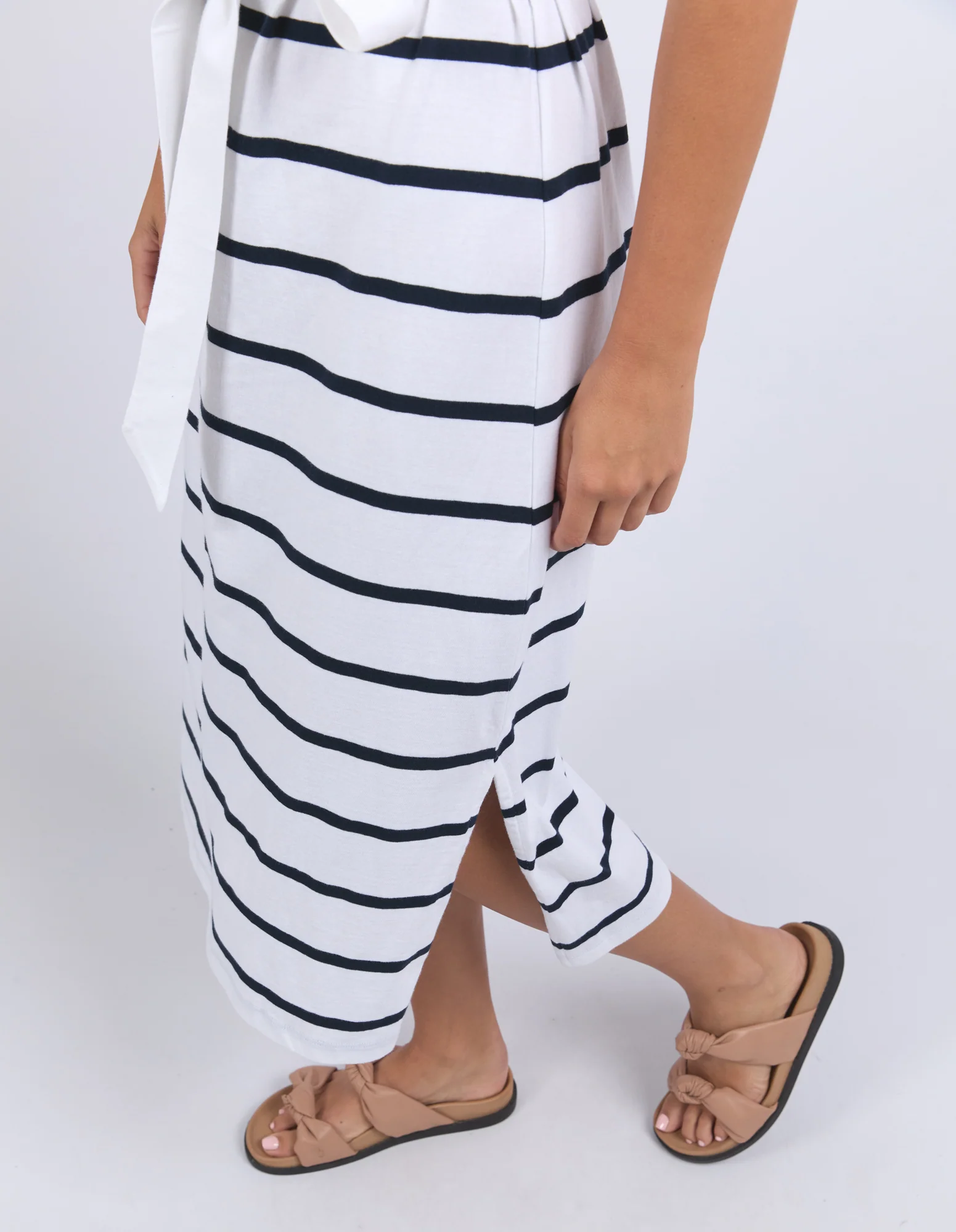 CASEY STRIPE DRESS - White - Image 4