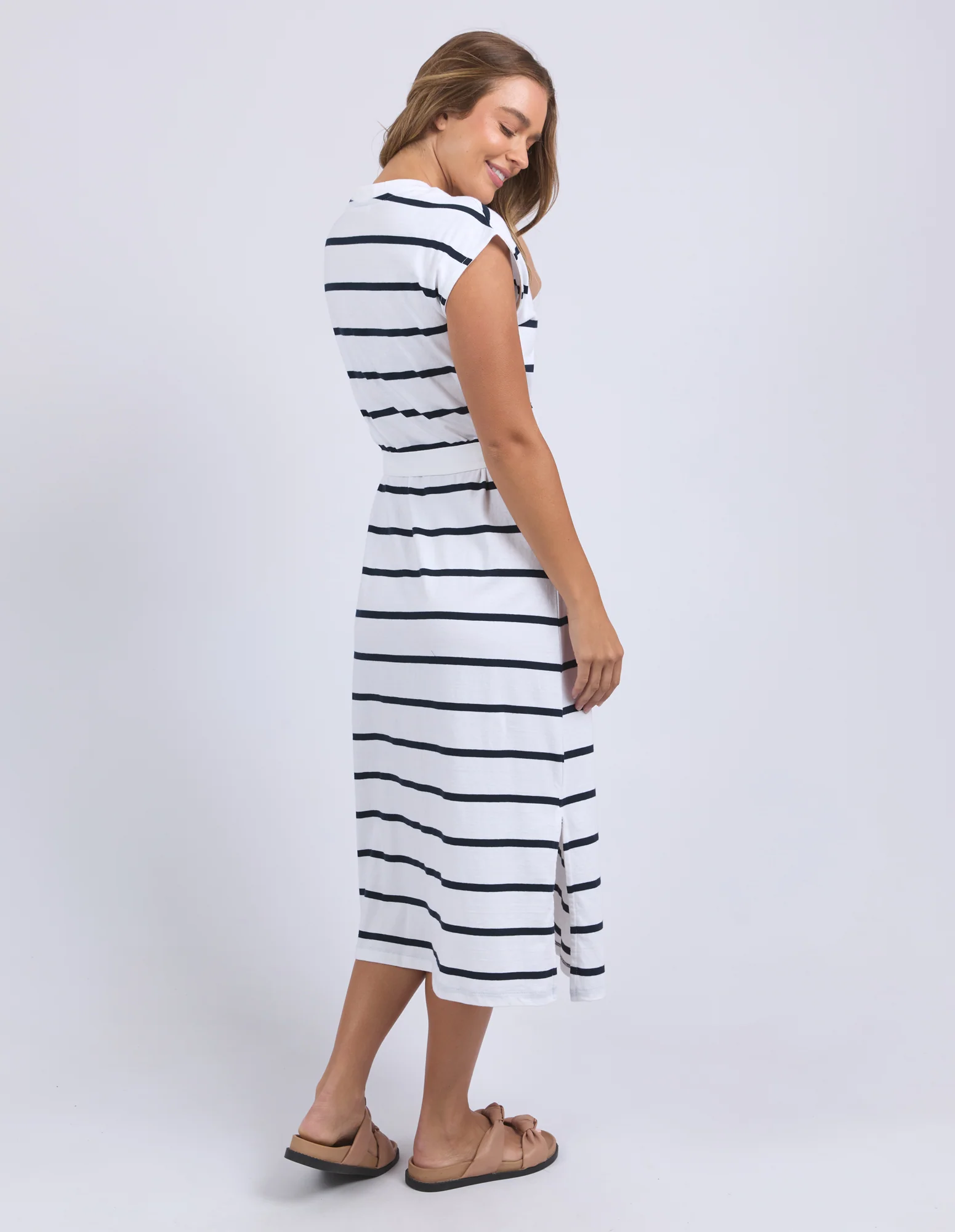 CASEY STRIPE DRESS - White - Image 6