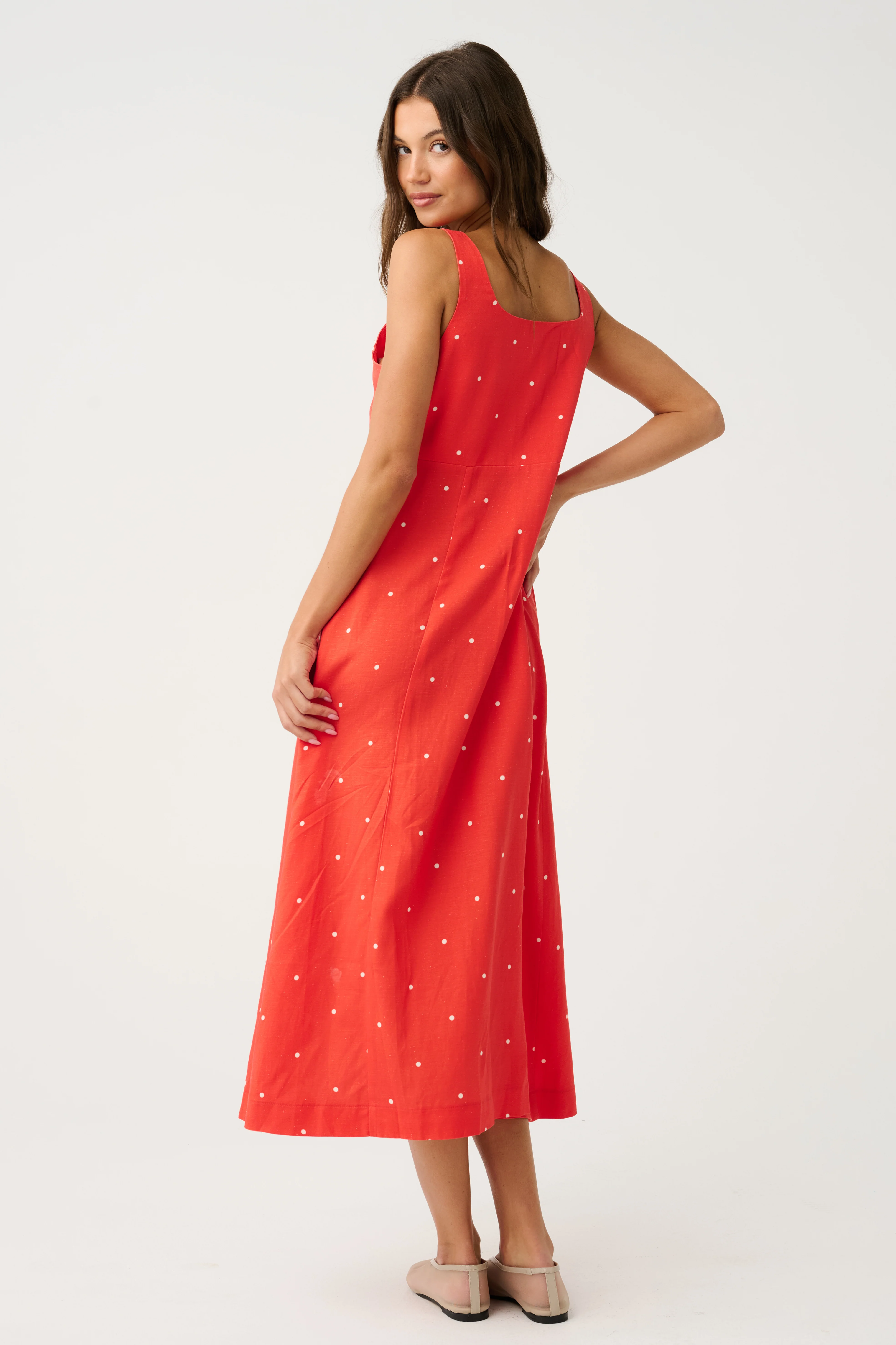 CONSTANCE MIDI DRESS - Mandarin Spot - Image 5