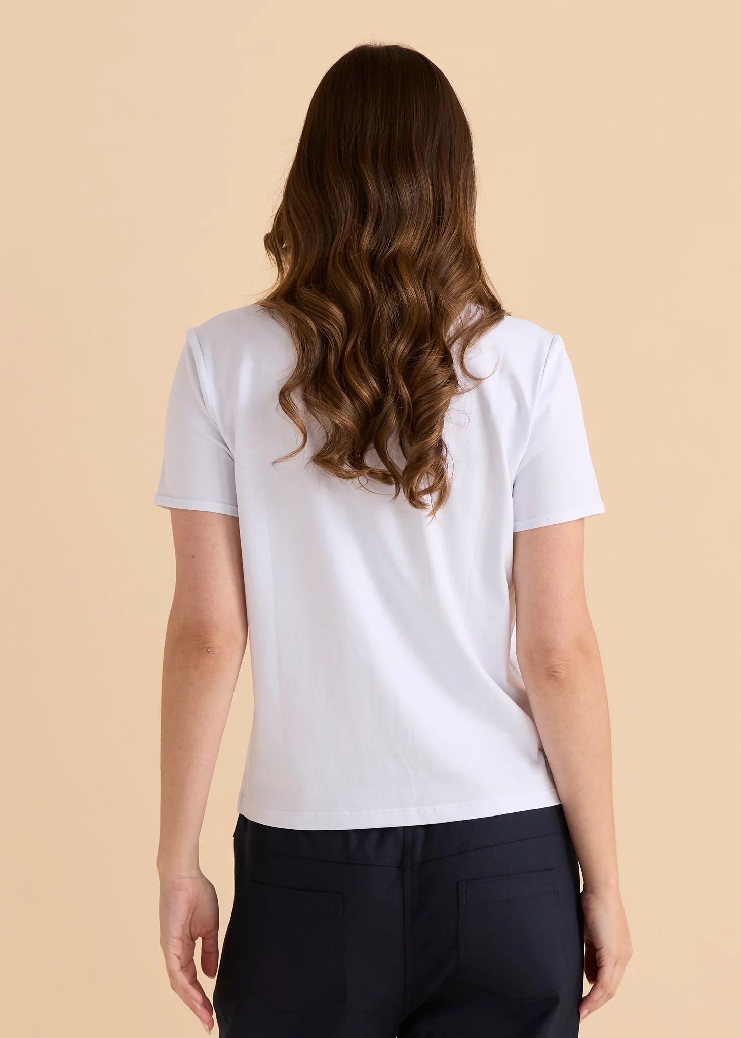 Cotton Slim Fit Tee - White - Image 4