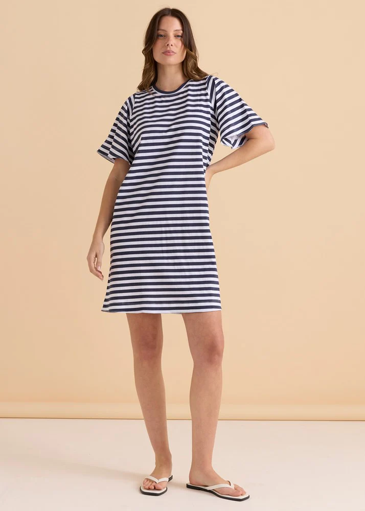 Darcy Dress - Navy Stripe - Image 2