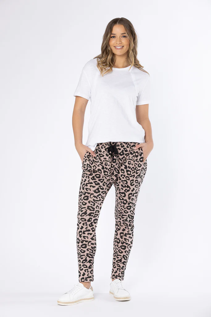 ELLA LEOPARD JOGGER - Mocha/Black - Image 4