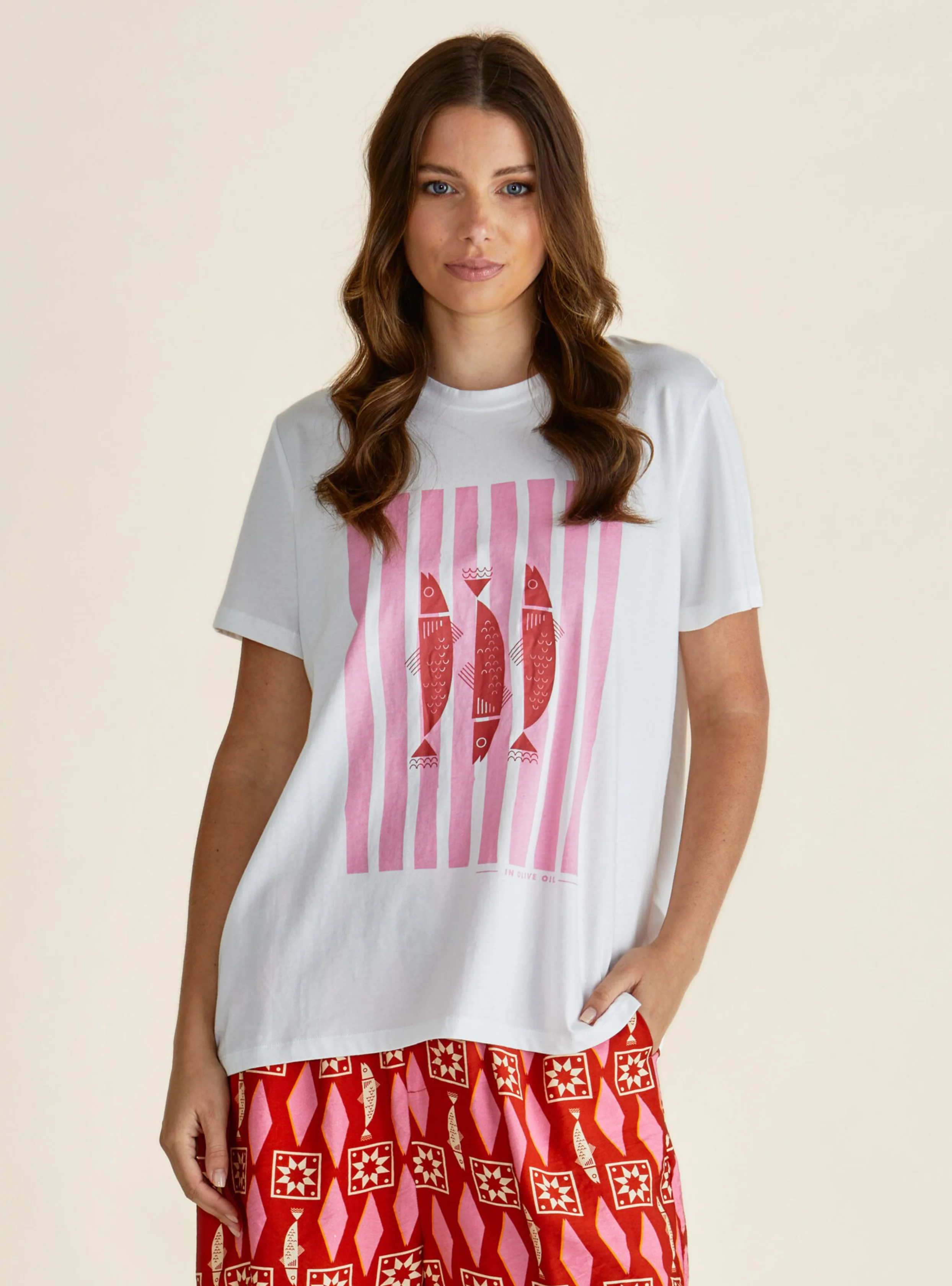 ELLIA CREW TEE - Sardinia Print - Image 3