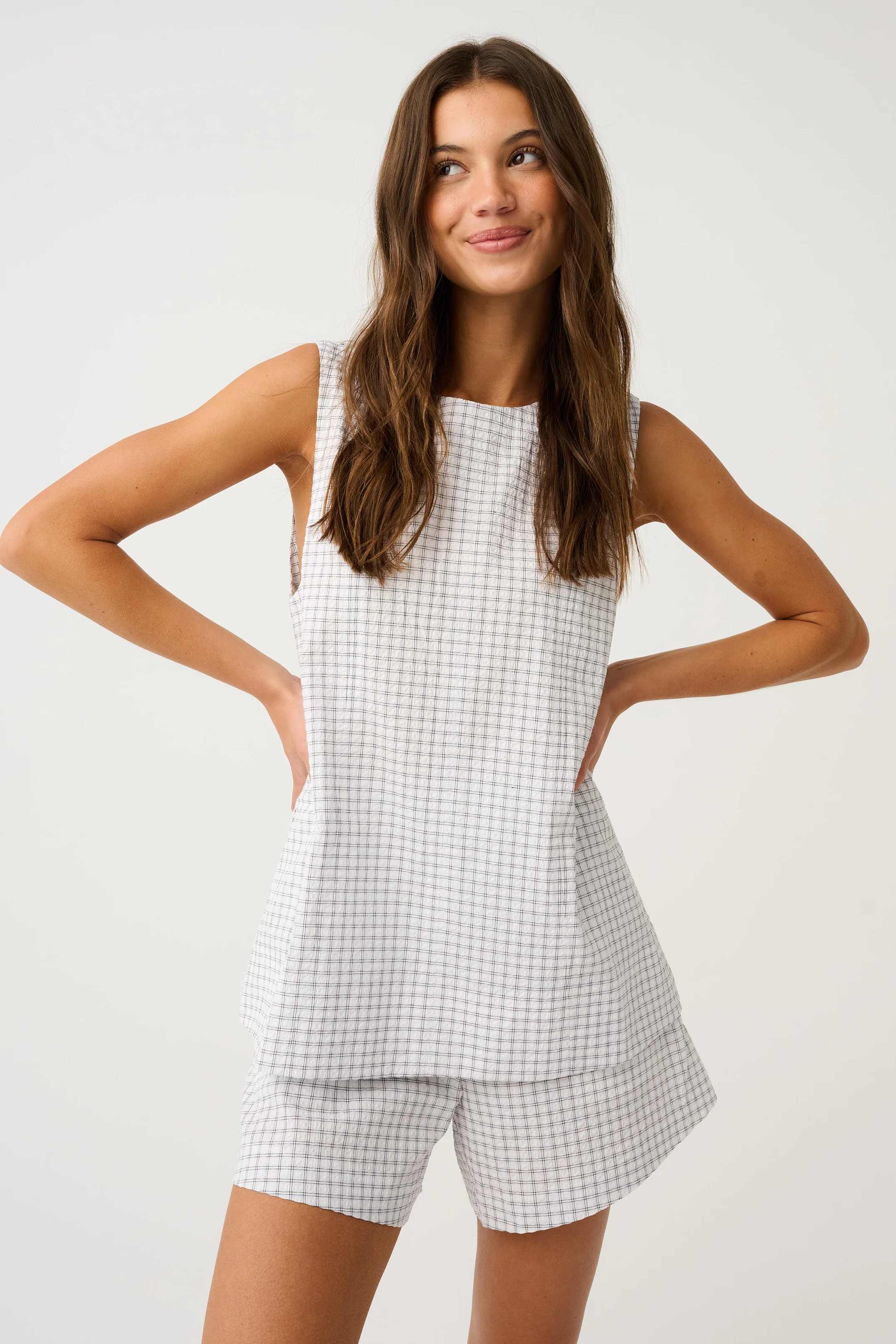 GIA TOP - White Check - Image 2