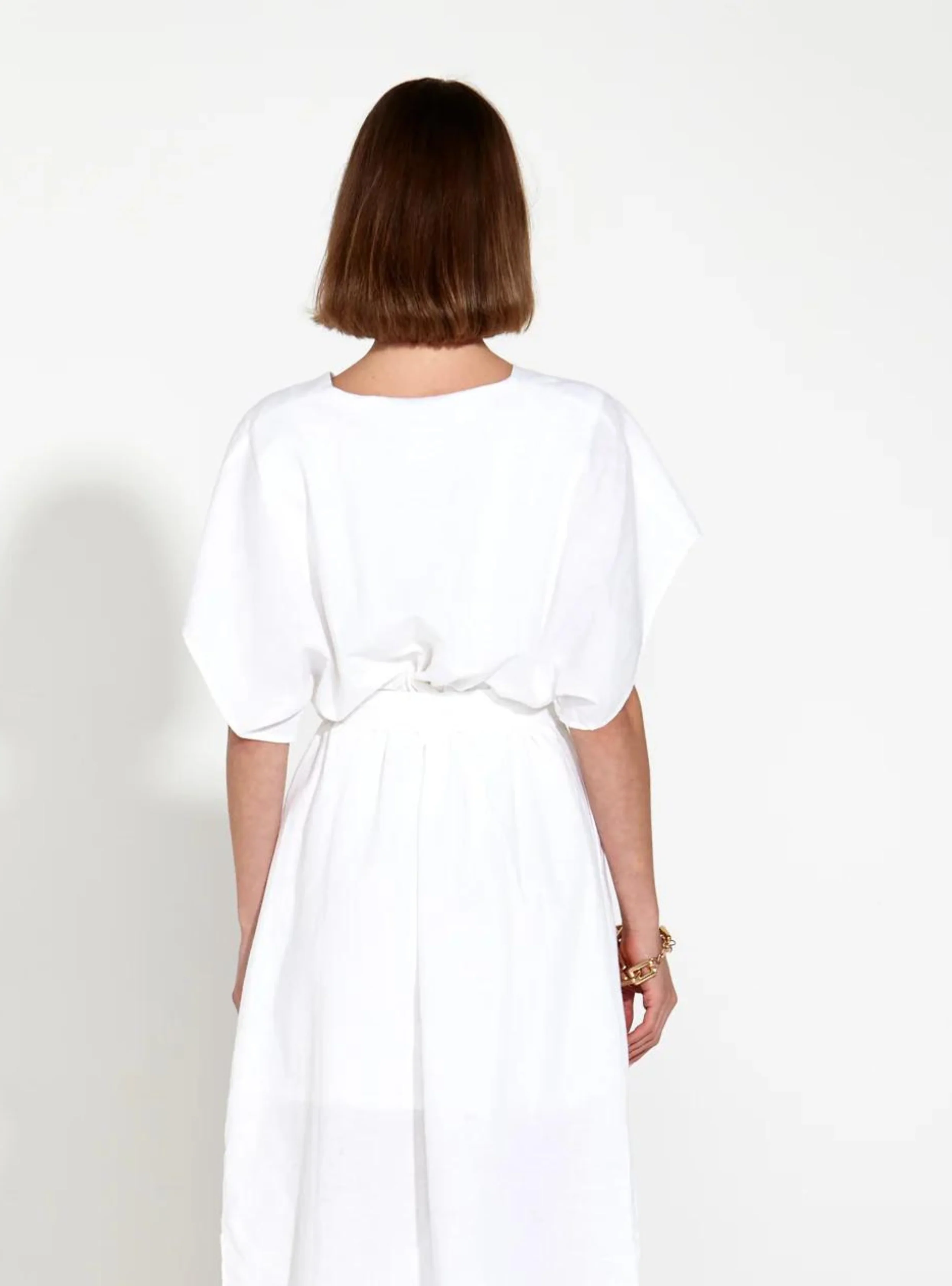 HERITAGE LINEN MAXI DRESS - White - Image 8
