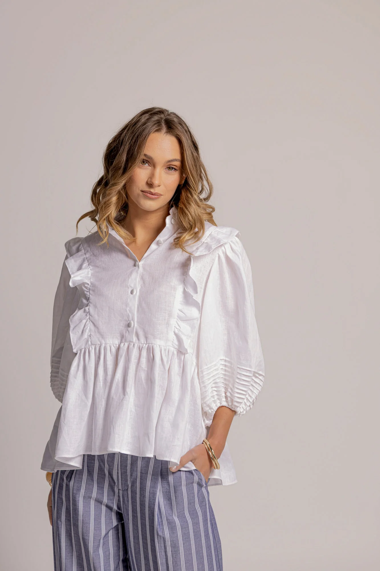 HOLLIE BLOUSE - White - Image 4
