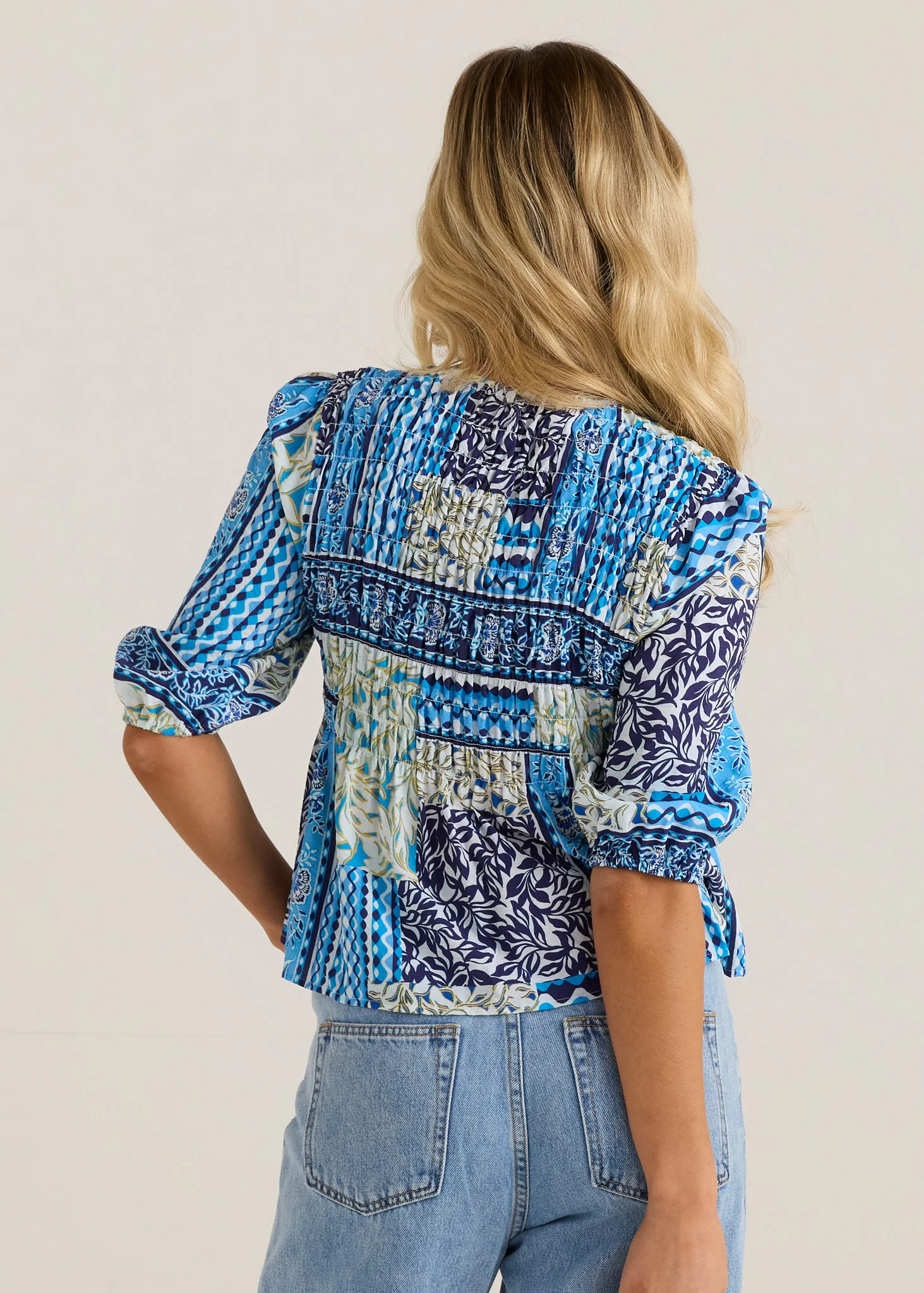 Isra Peplum Blouse - Sea Meadow - Image 4