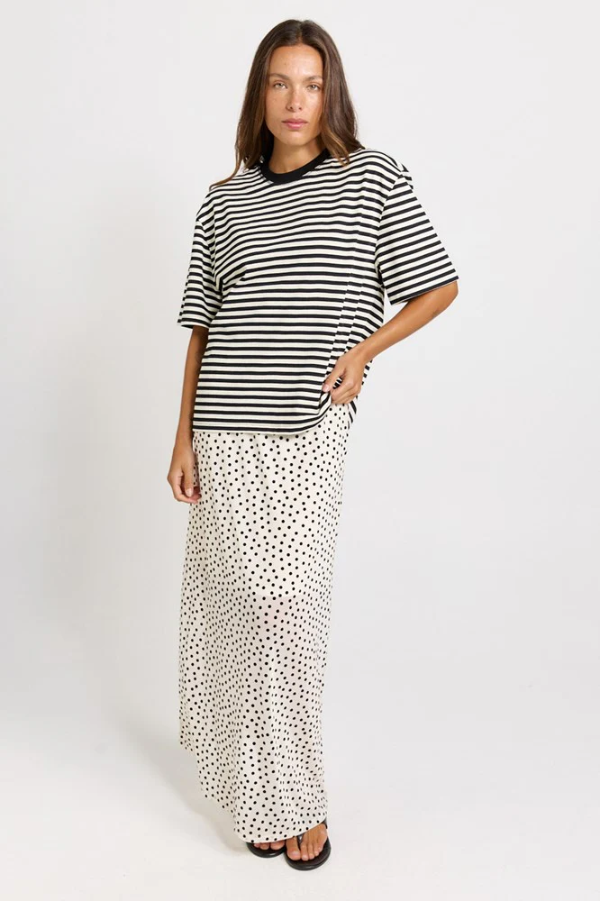 Jazel Slouch Stripe Tee - Black / White - Image 2