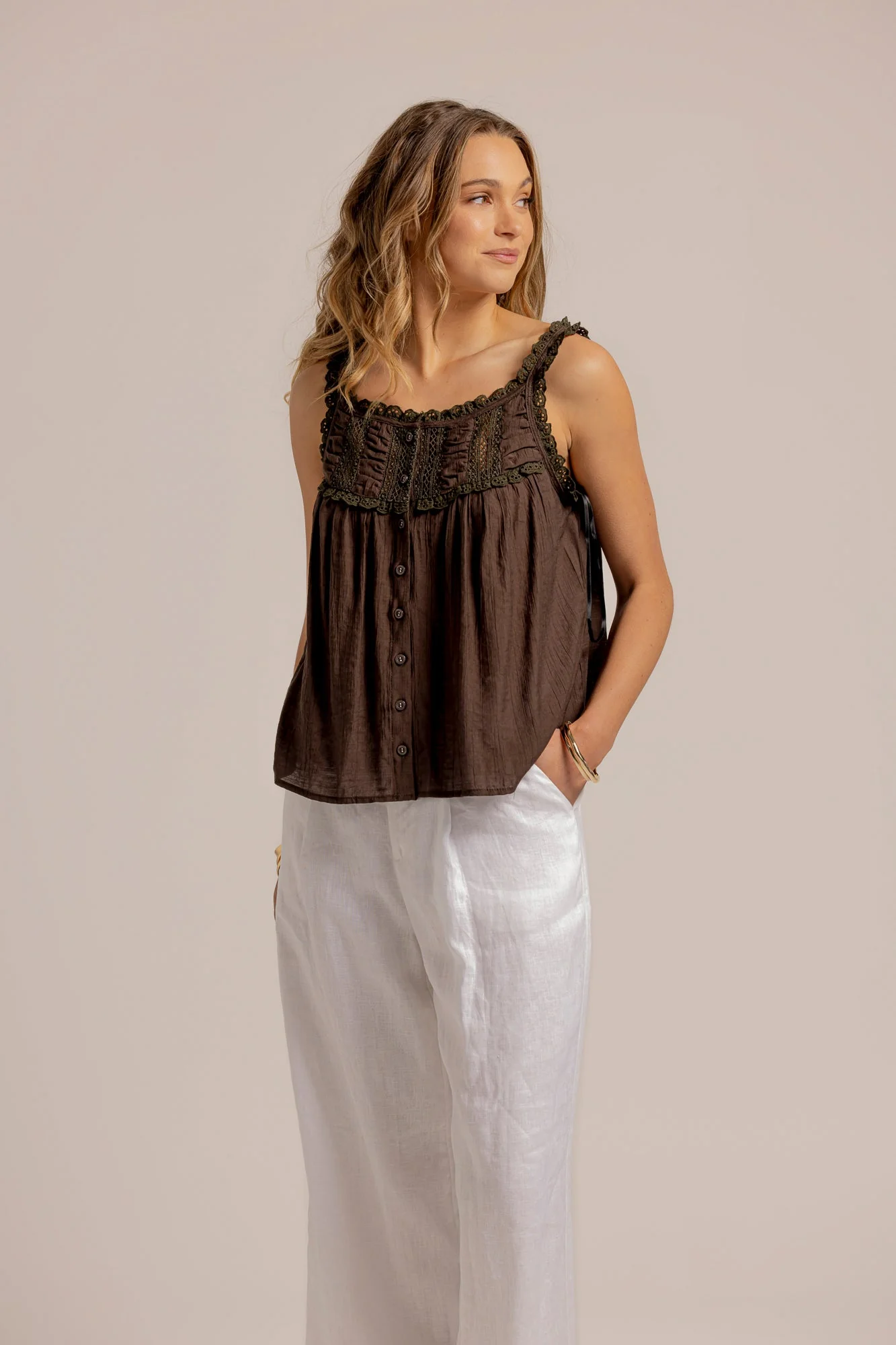 JUNE CAMI - Khaki - Image 5