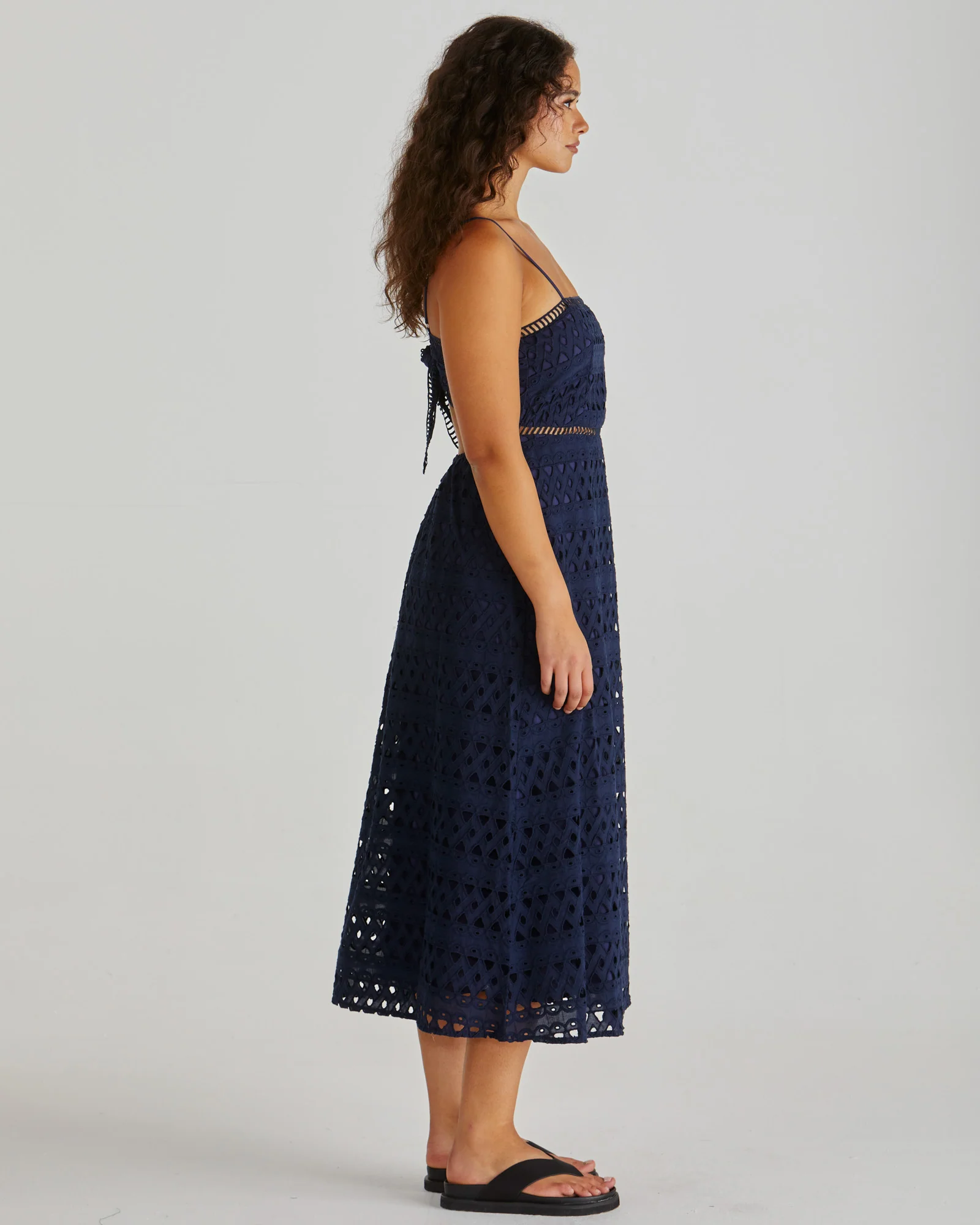 KALI BRODERIE DRESS - Navy - Image 3