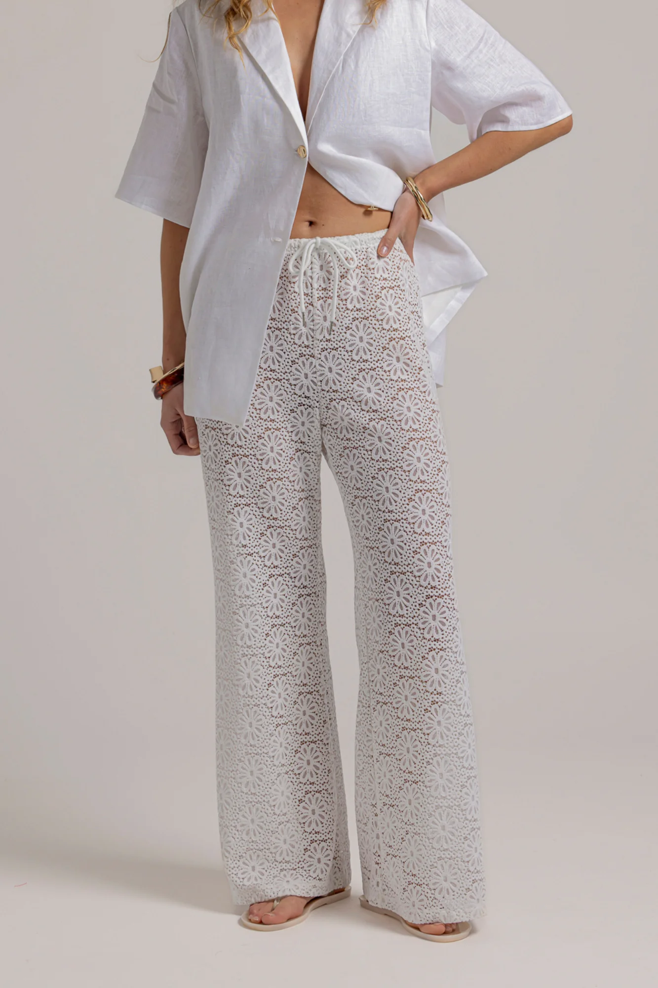 LARA LACE PANT - White - Image 3