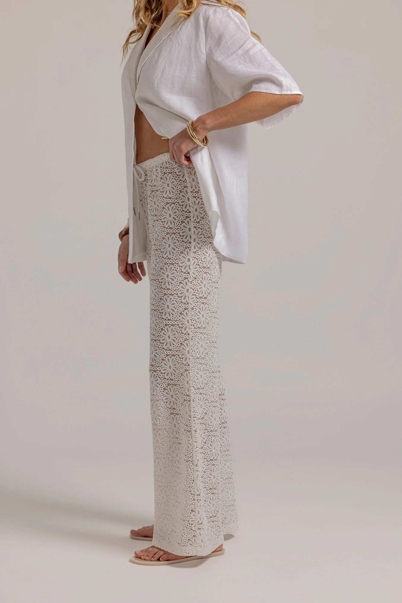 LARA LACE PANT - White - Image 4