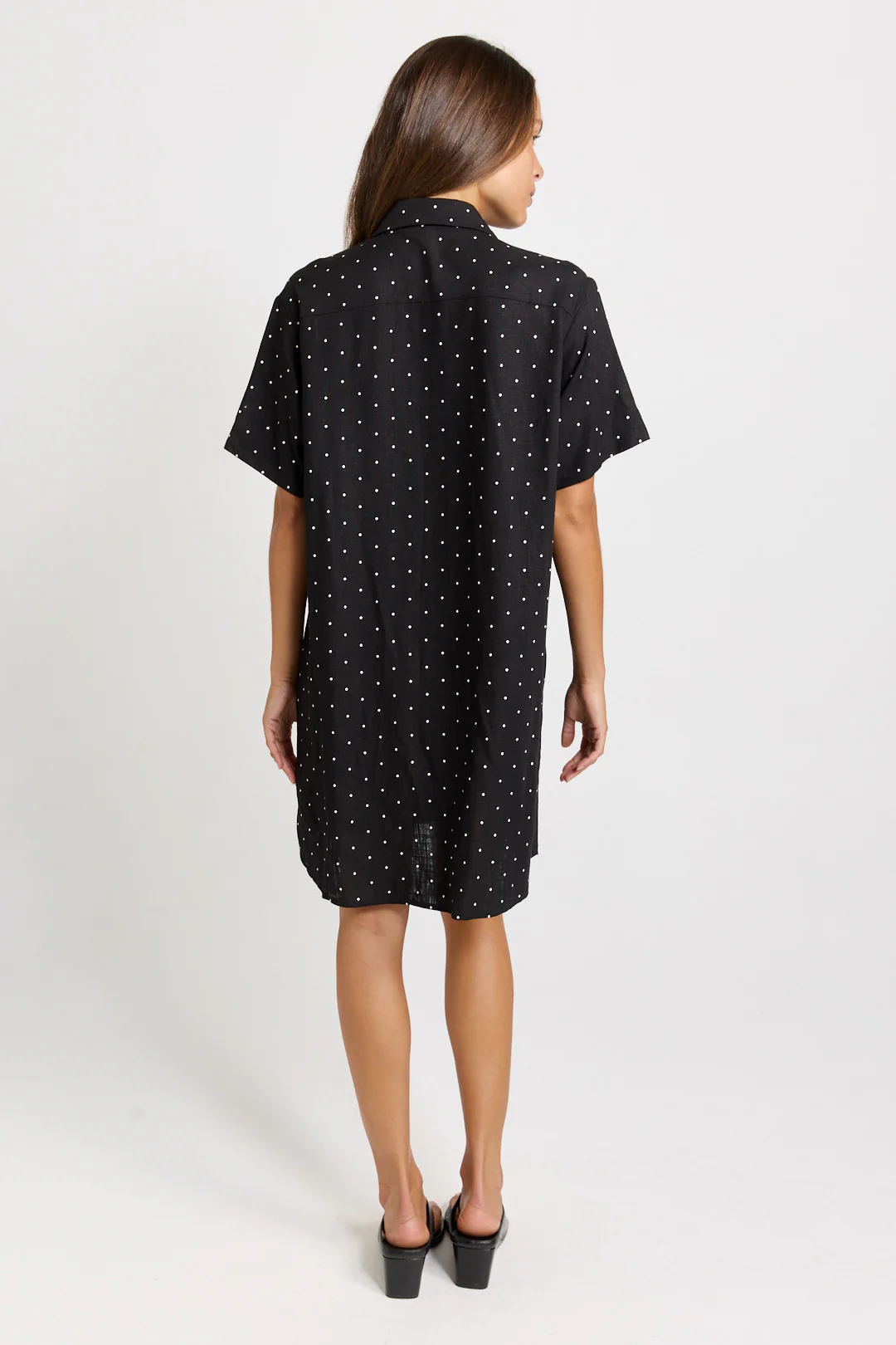 Lizzie Spot Shirt Dress - Black / White - Image 4