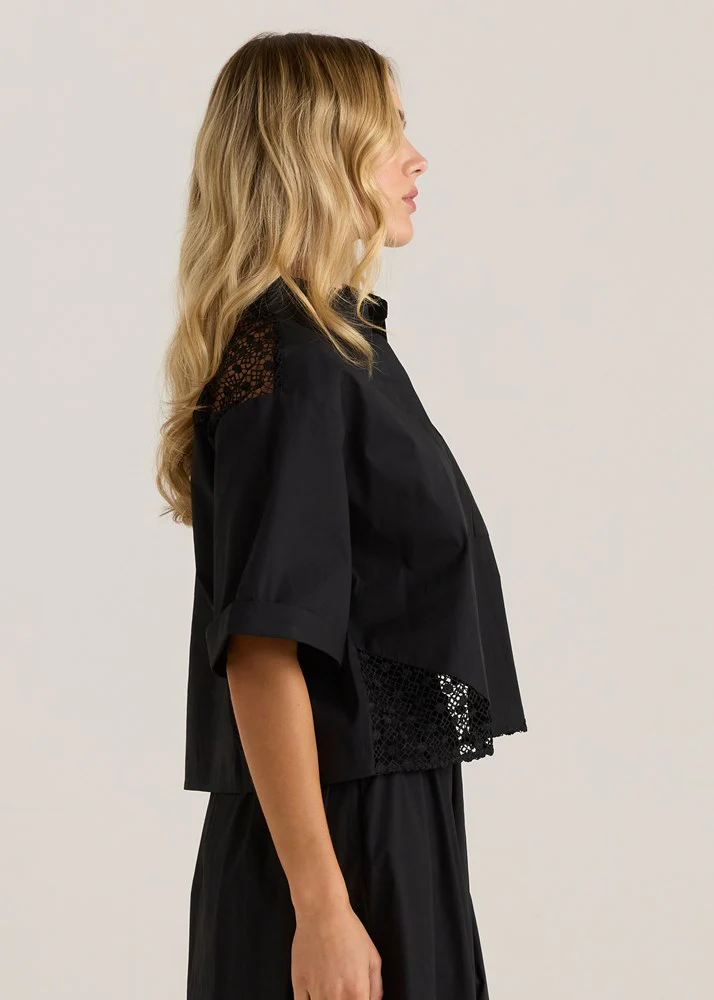 Nixie Lace Shirt - Black - Image 2