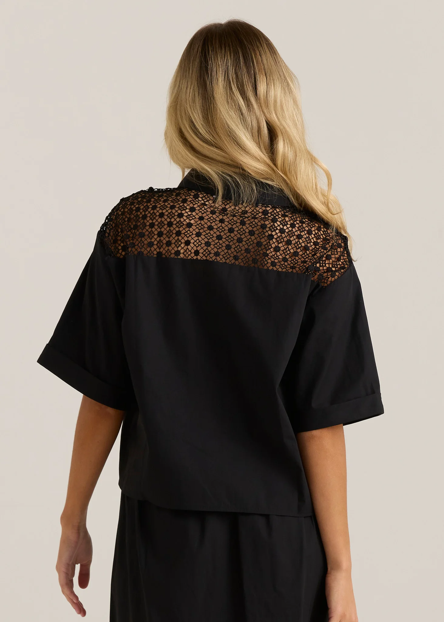 Nixie Lace Shirt - Black - Image 3