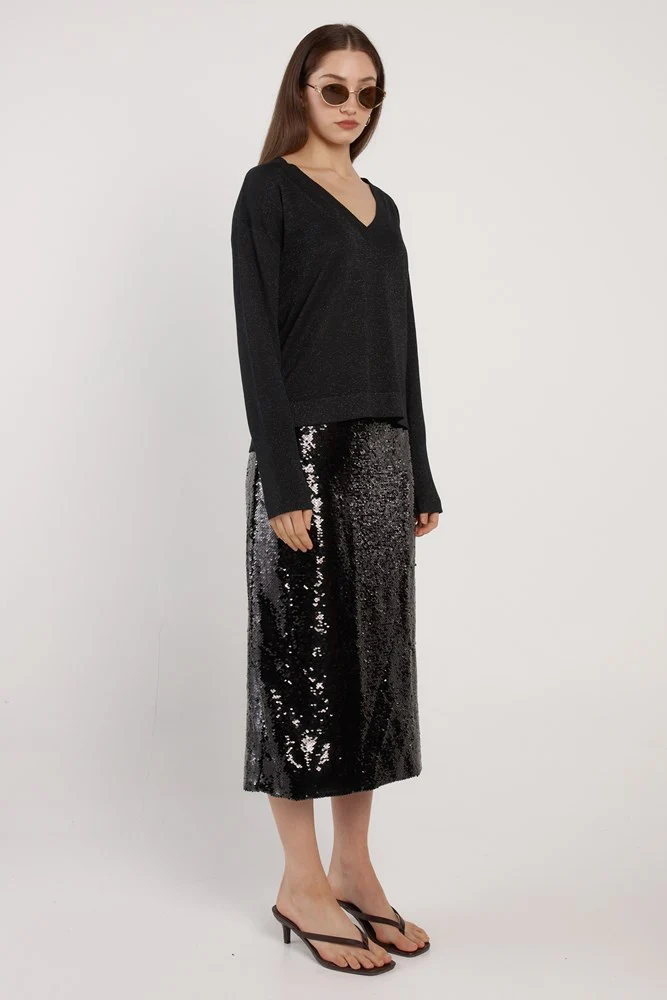 Oriane Sparkle V-Neck Knit - Image 3