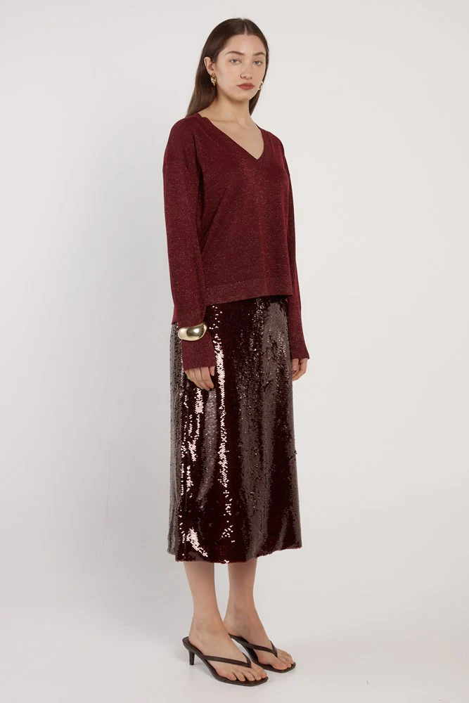 Oriane Sparkle V-Neck Knit - Image 3