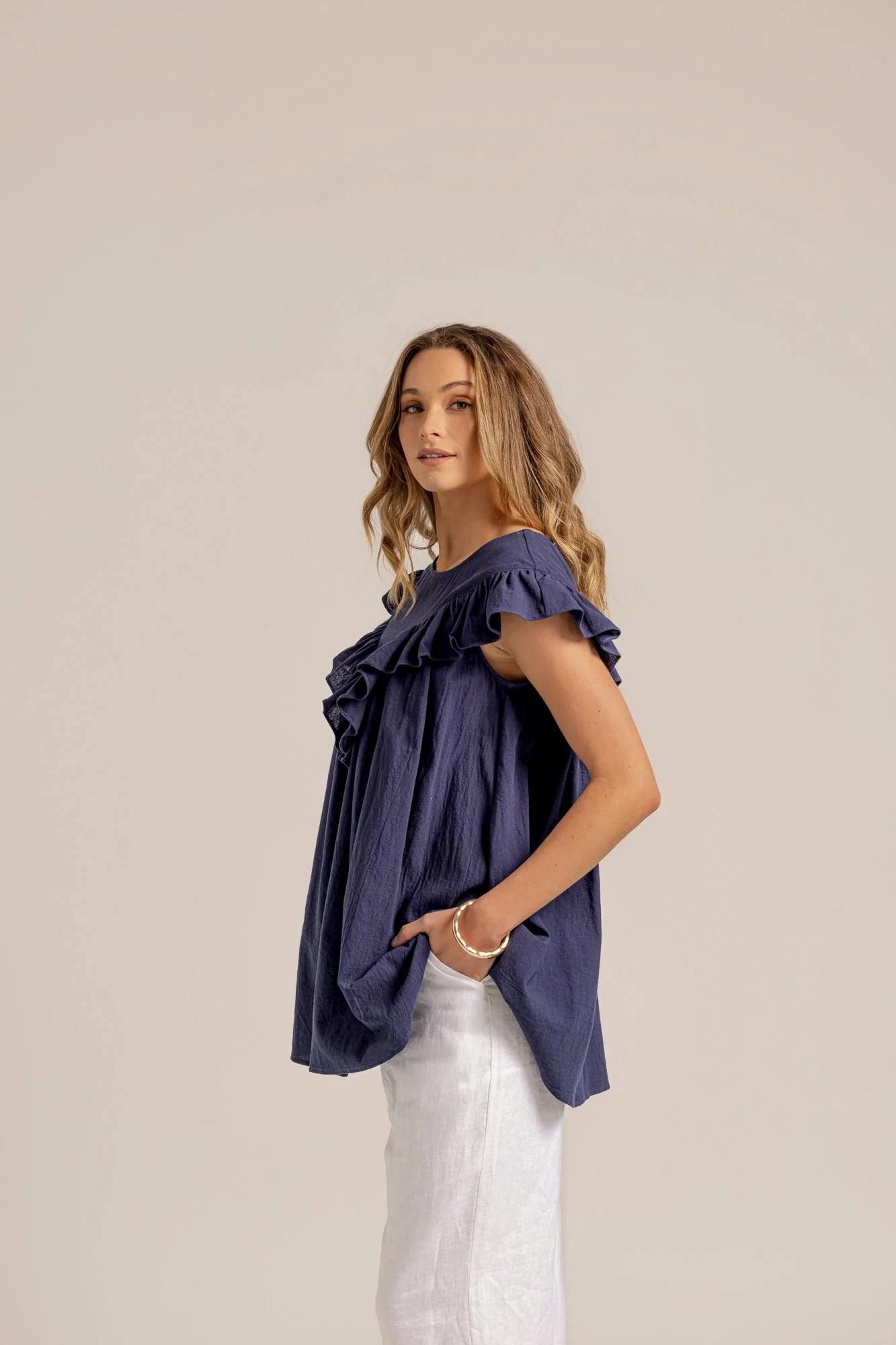 PERCY BLOUSE - Navy - Image 3