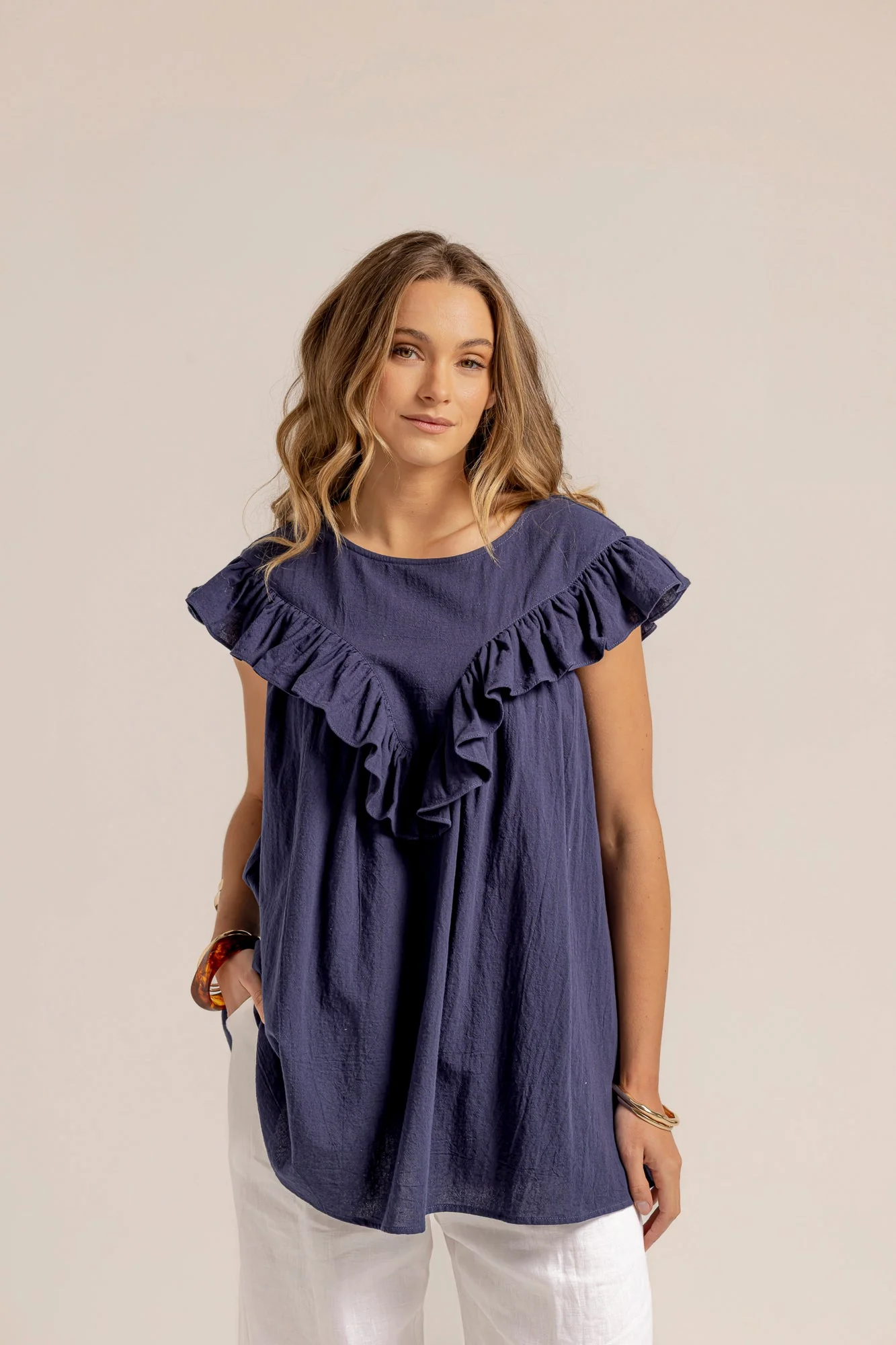 PERCY BLOUSE - Navy - Image 6