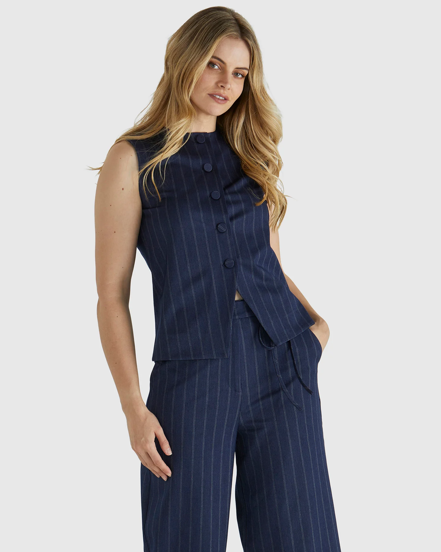 PETRA VEST - Navy Pinstripe - Image 5