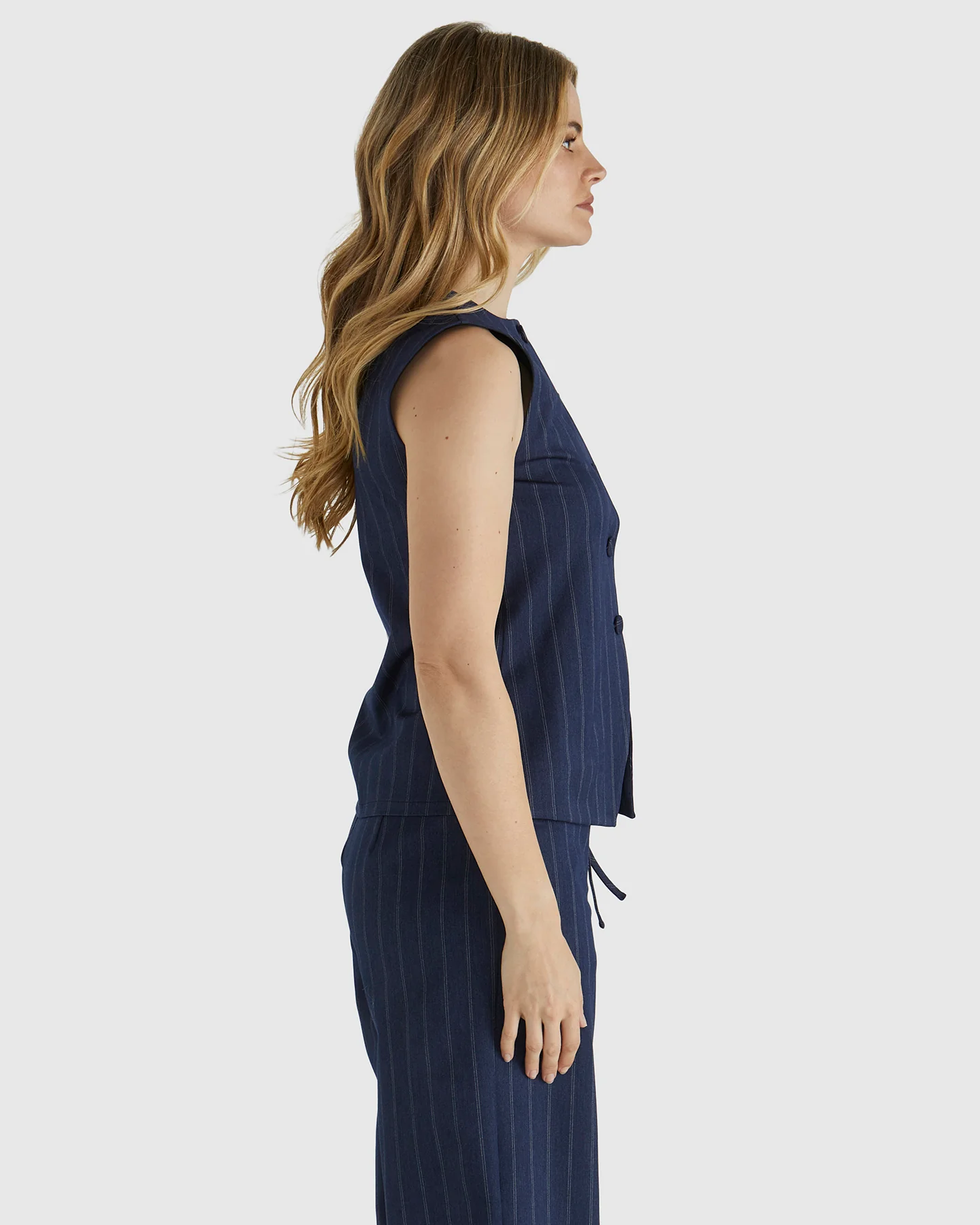 PETRA VEST - Navy Pinstripe - Image 7
