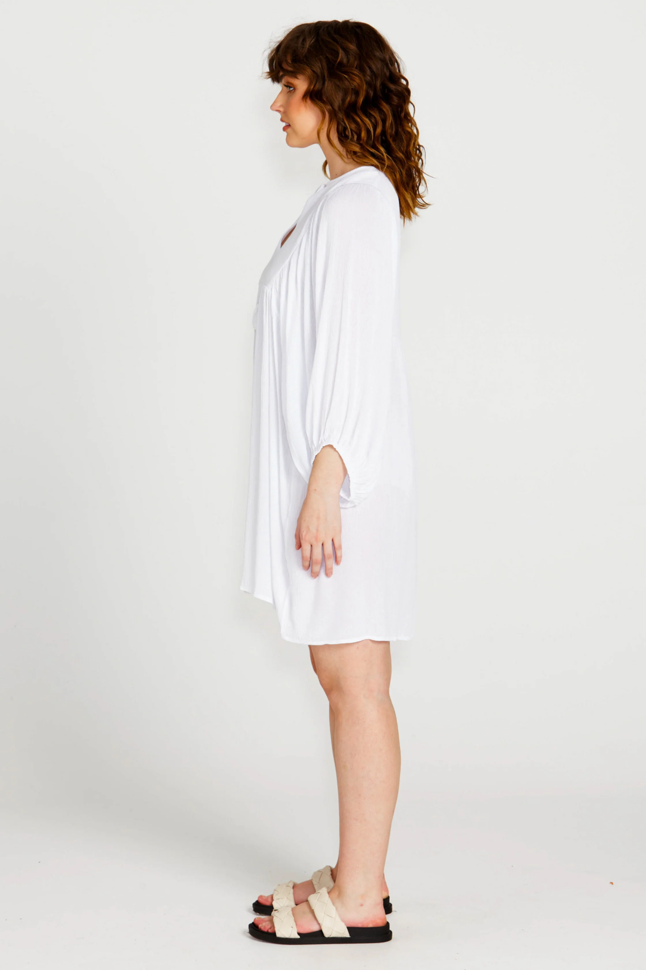 RAVA BOHO MINI DRESS - White - Image 4