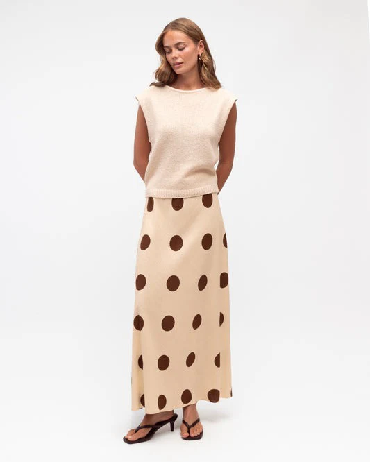 RHEA SKIRT - Mocha Dots - Image 3