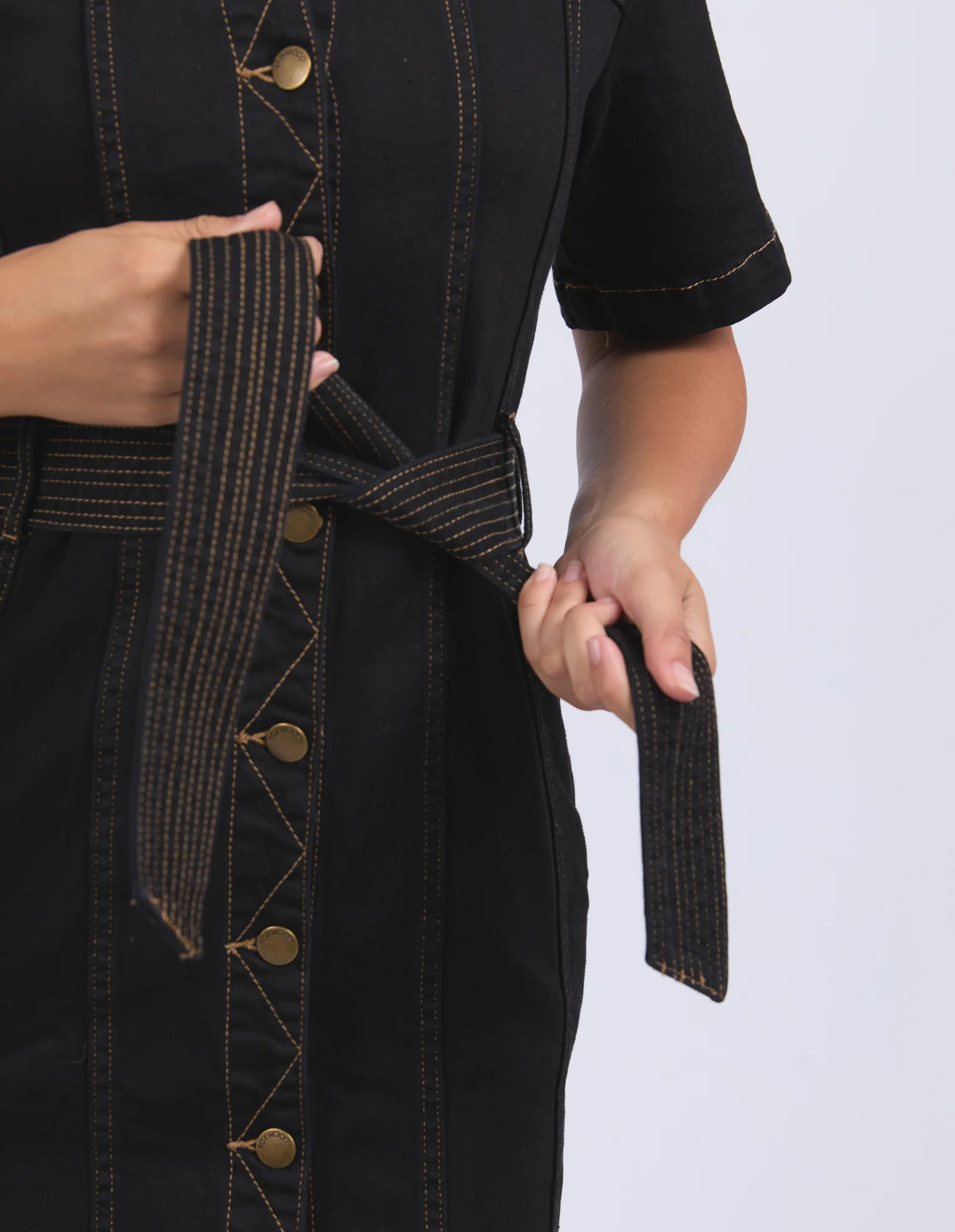 RIVA DENIM DRESS - Black - Image 3