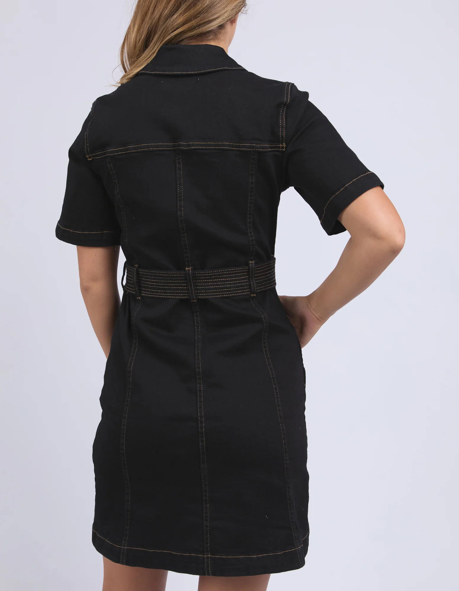 RIVA DENIM DRESS - Black - Image 8