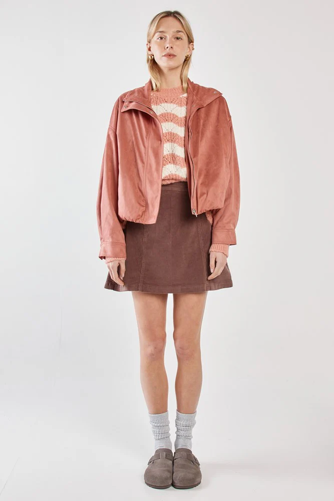 Sara Suede Bomber Jacket - Image 3