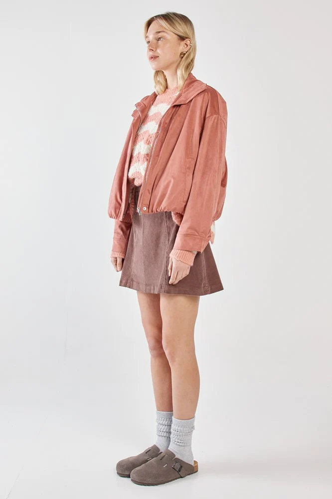 Sara Suede Bomber Jacket - Image 4