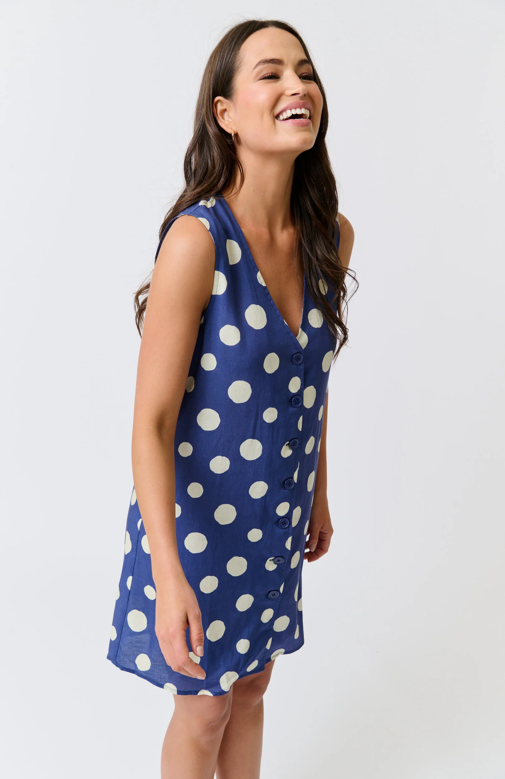 SELENA MINI DRESS - Navy Spot - Image 3