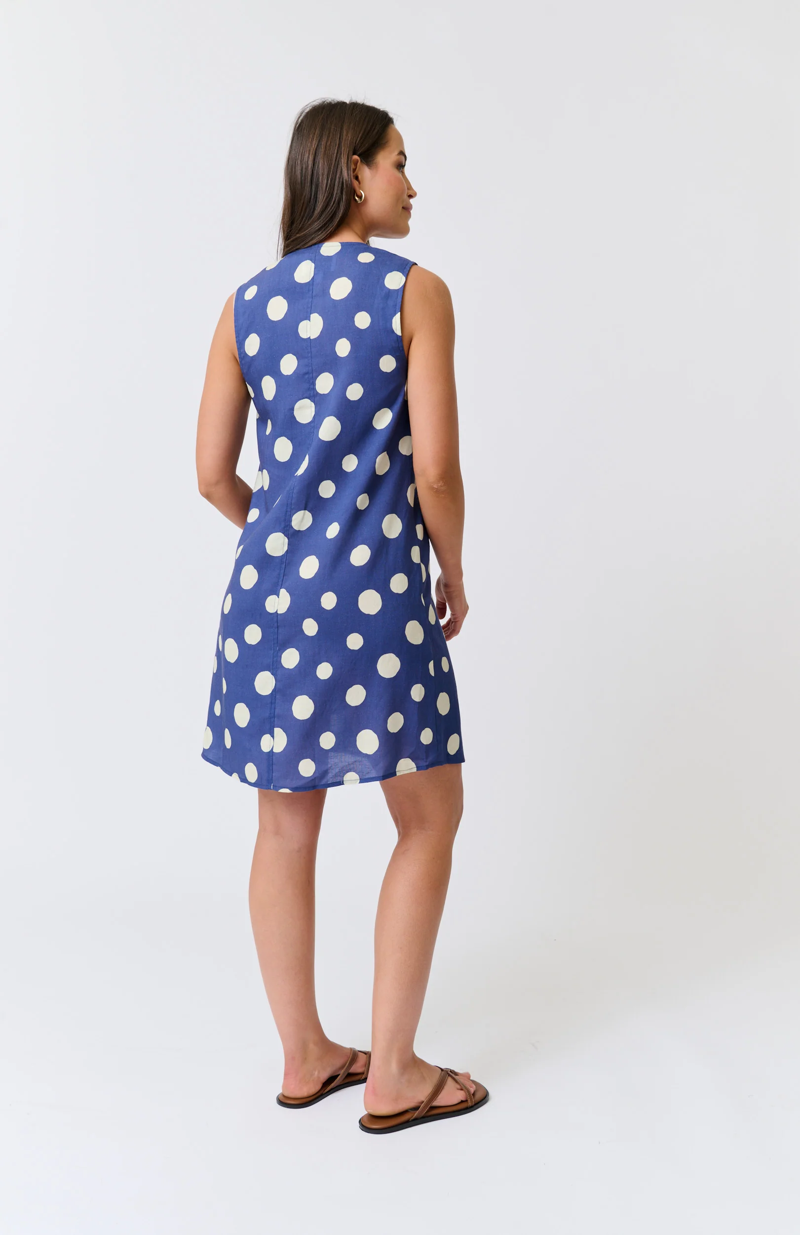 SELENA MINI DRESS - Navy Spot - Image 6
