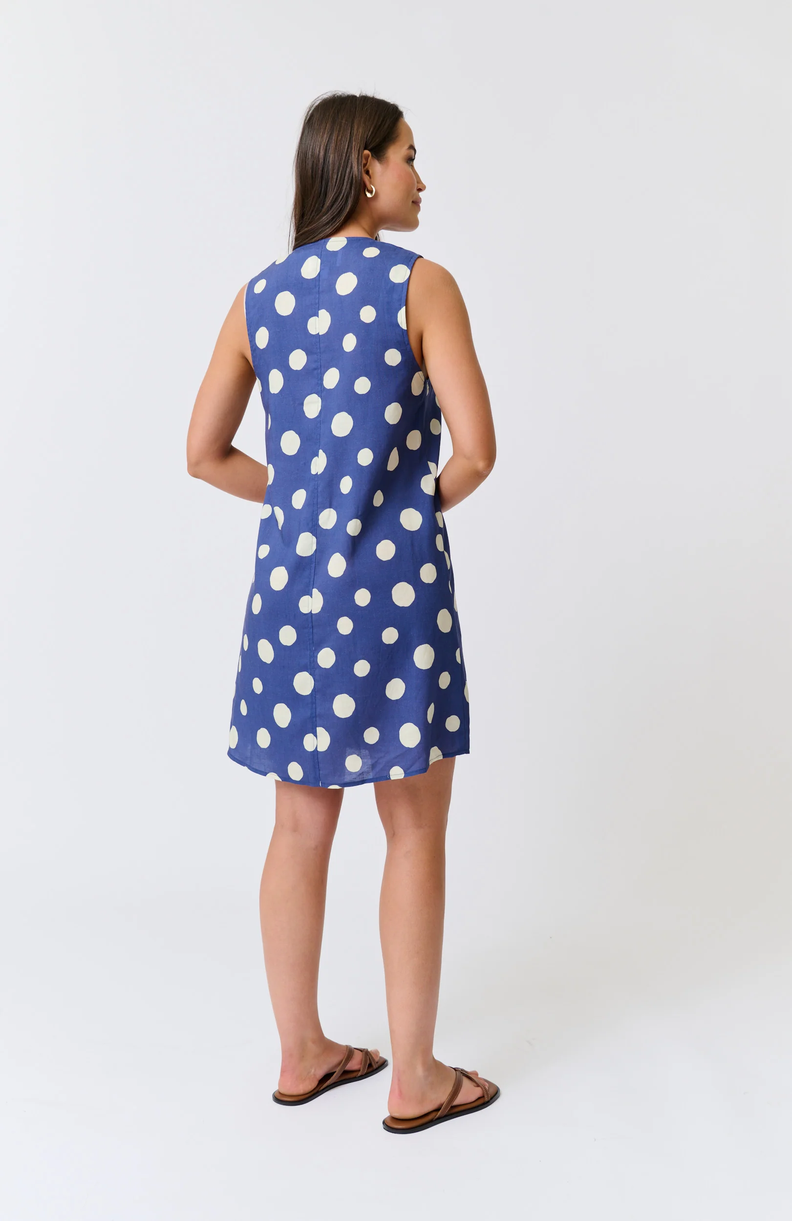 SELENA MINI DRESS - Navy Spot - Image 7