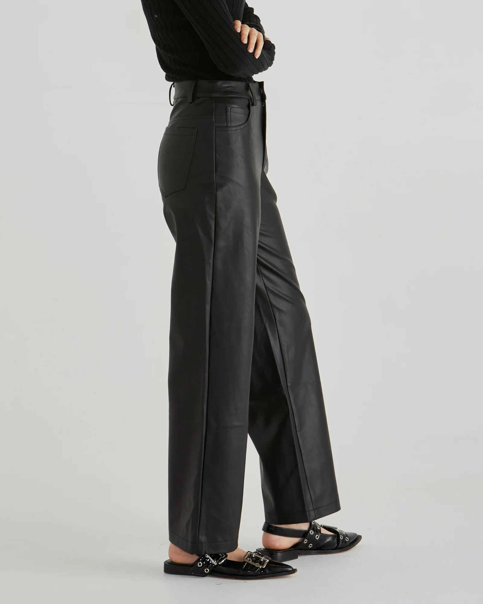 SOLA PU PANT - Black - Image 3