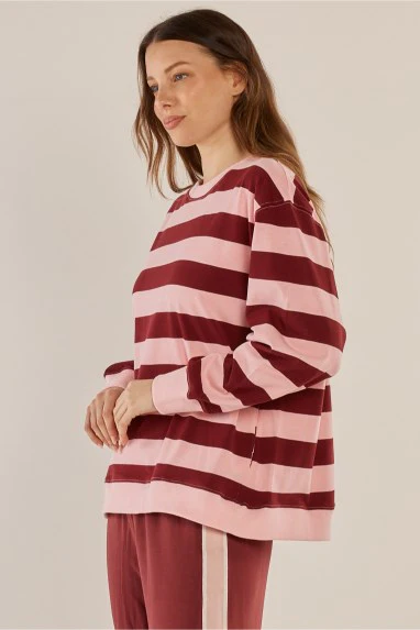 Stazie Sweatshirt - Pink/Red Stripe - Image 3