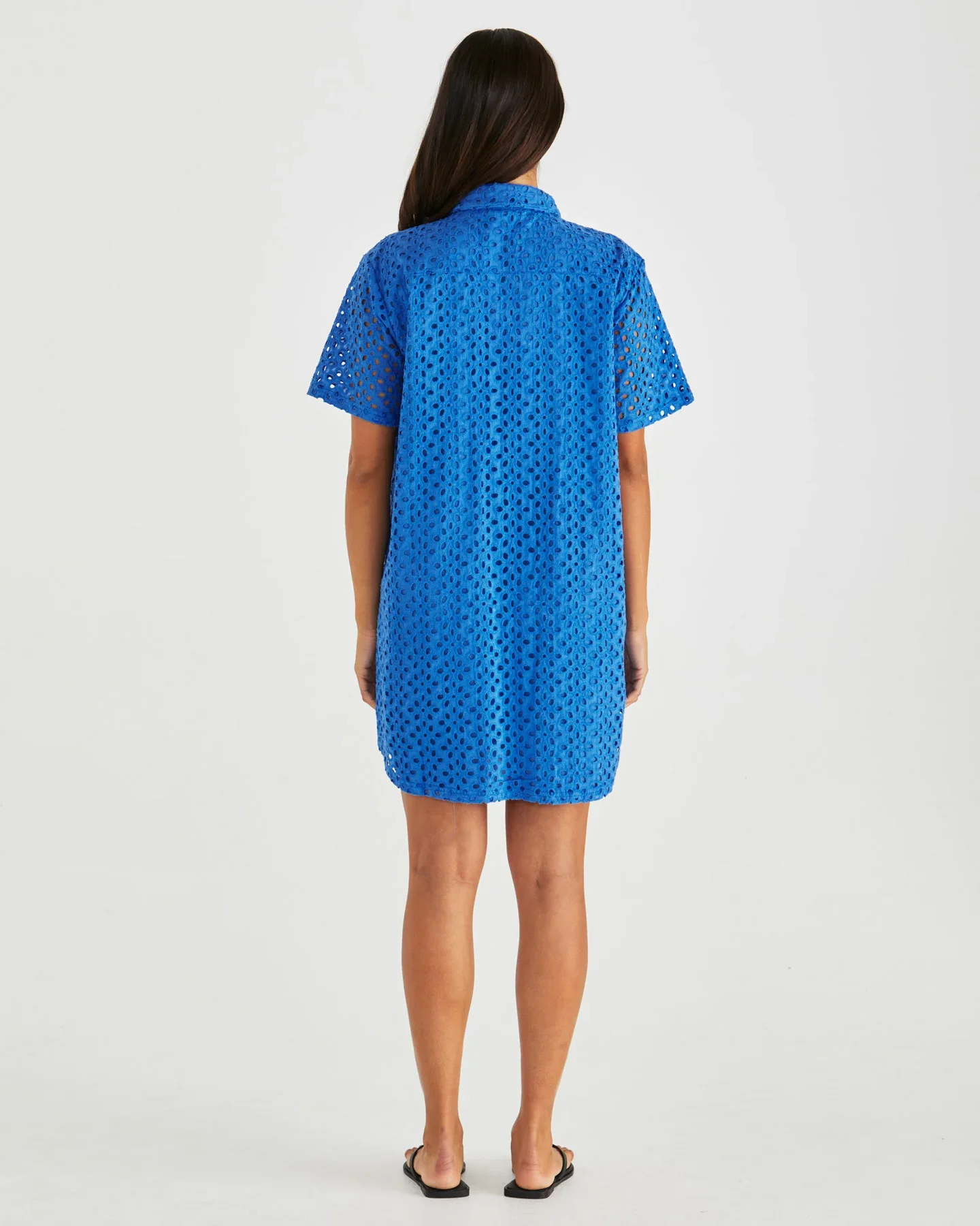 STEVA SHIRT DRESS - Bright Blue - Image 3