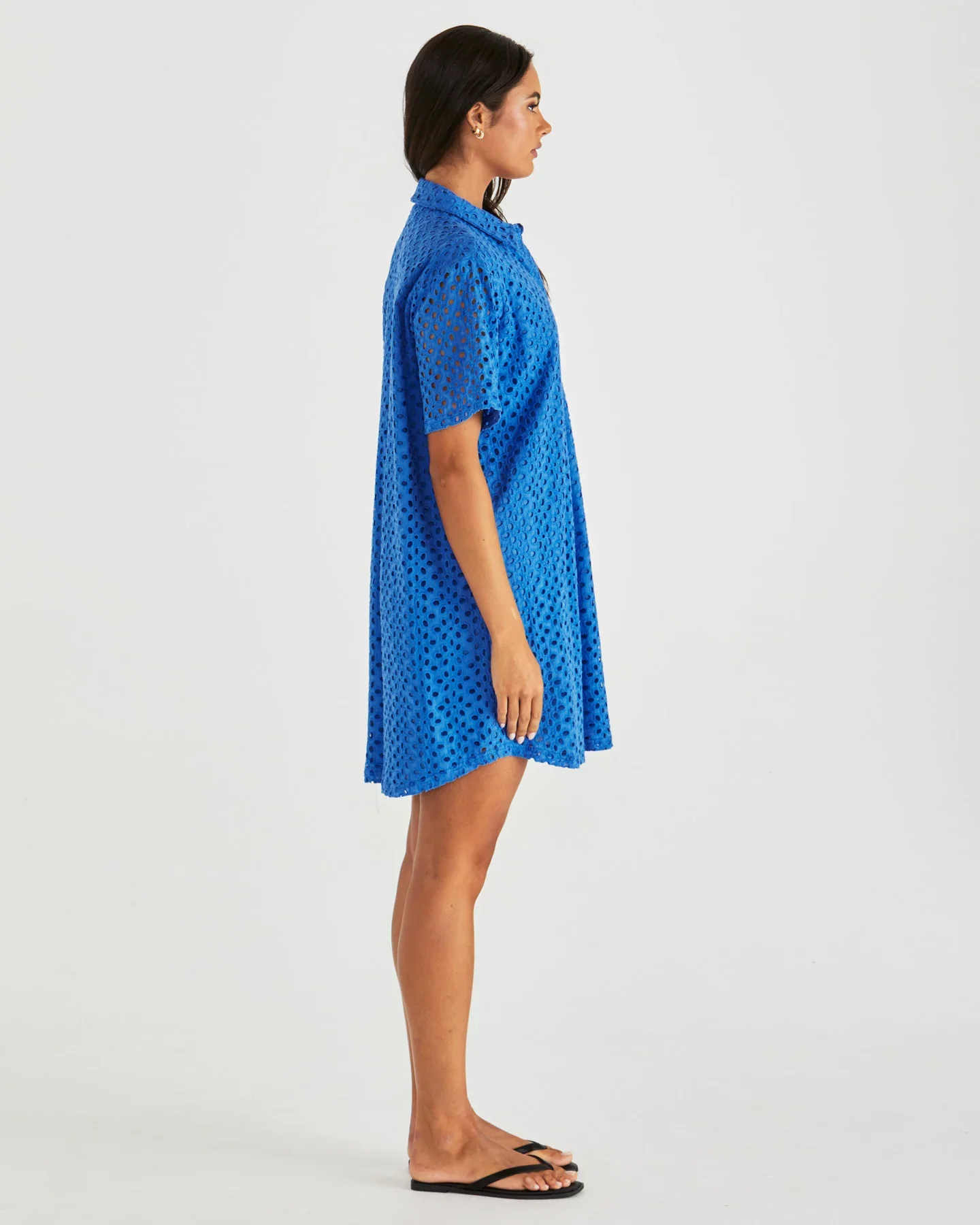 STEVA SHIRT DRESS - Bright Blue - Image 4