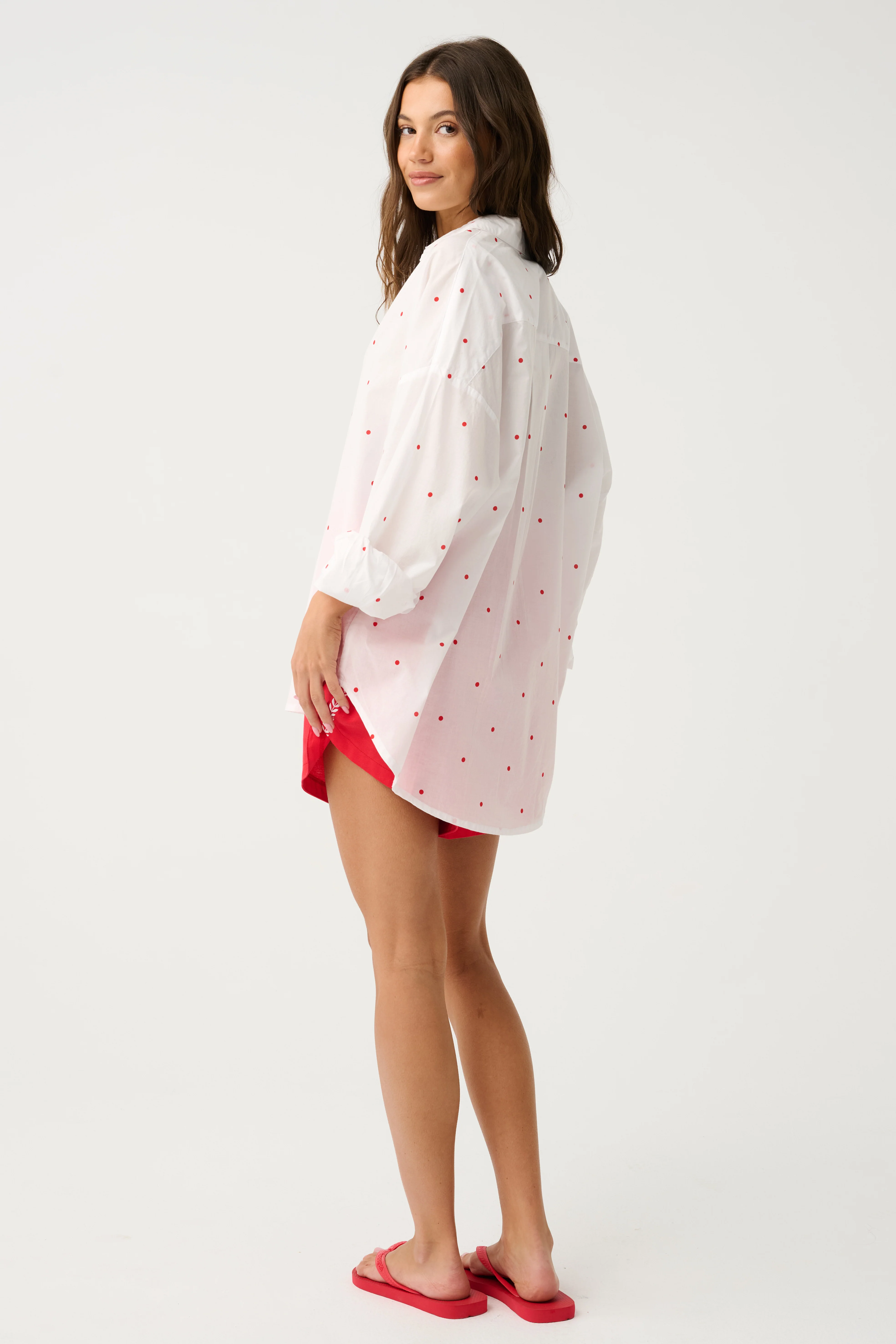 TAMMY SHIRT - White/Mandarin Spot - Image 3