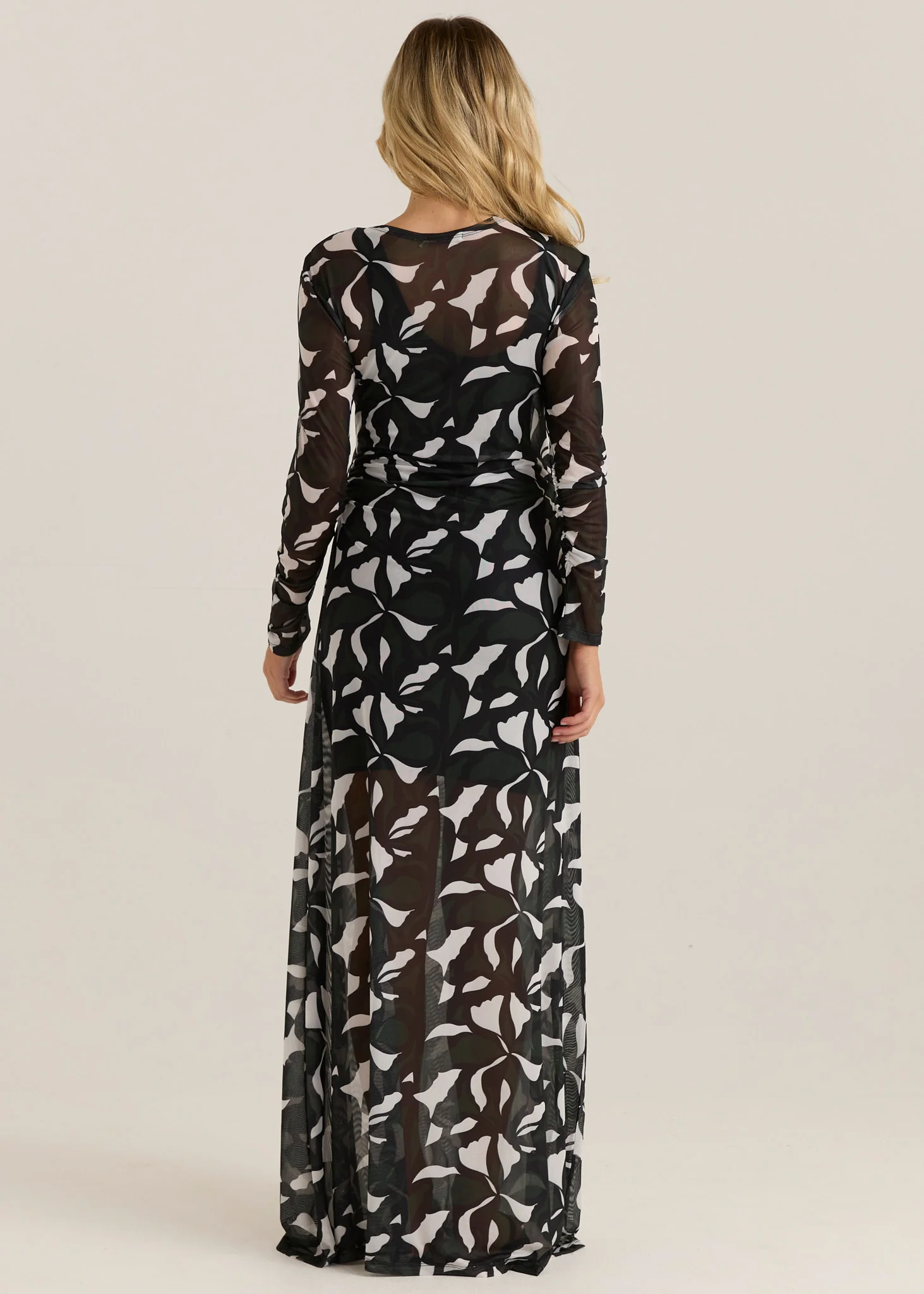 Tarni Mesh Dress - Iris Abstract Print - Image 4